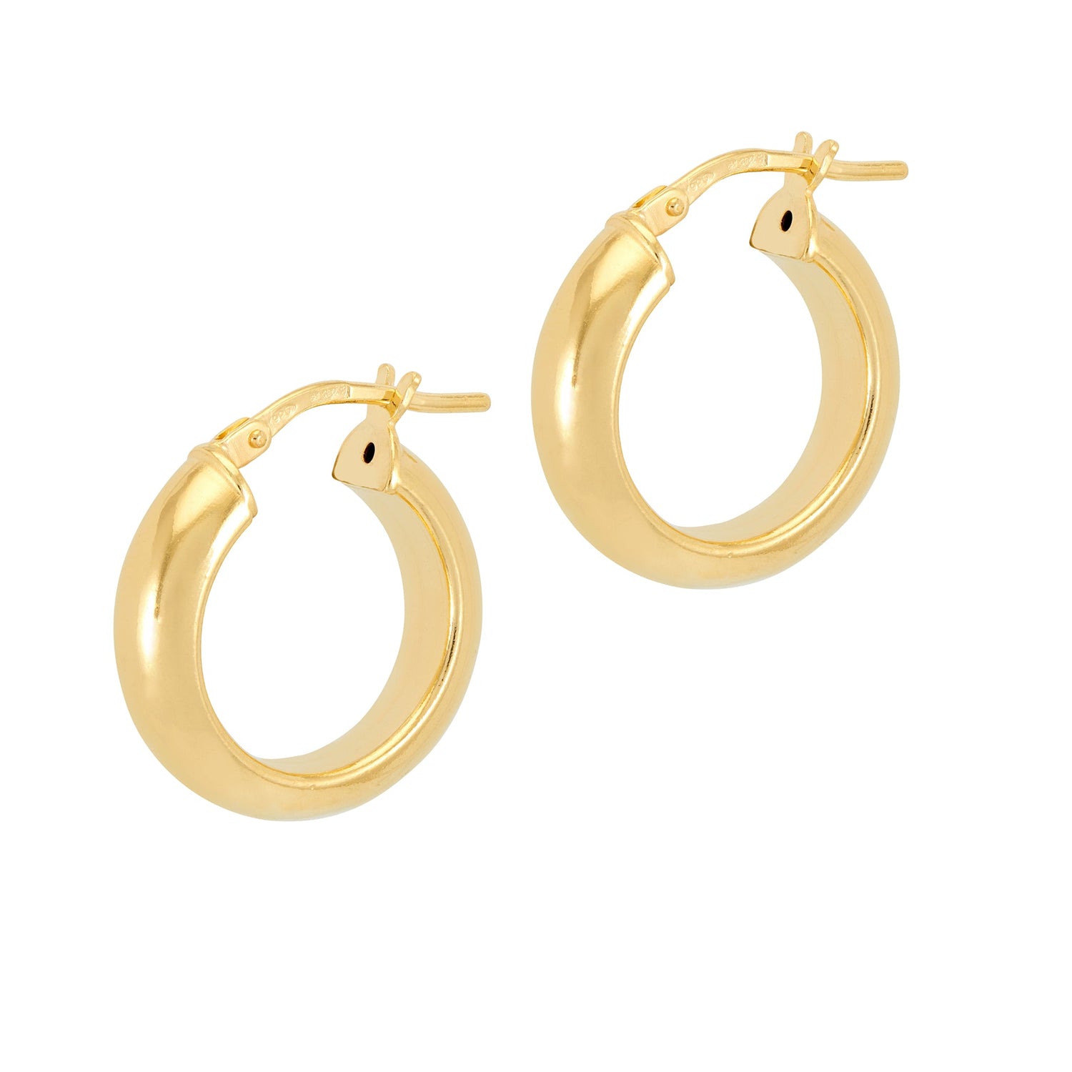 Curved C Shape Small Hoop Earrings Gold