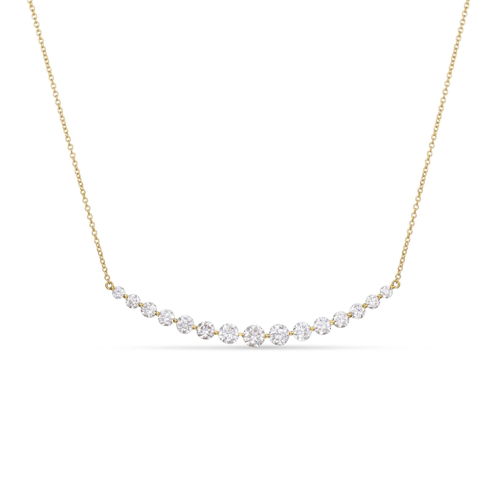 Curved Diamond Bar Necklace
