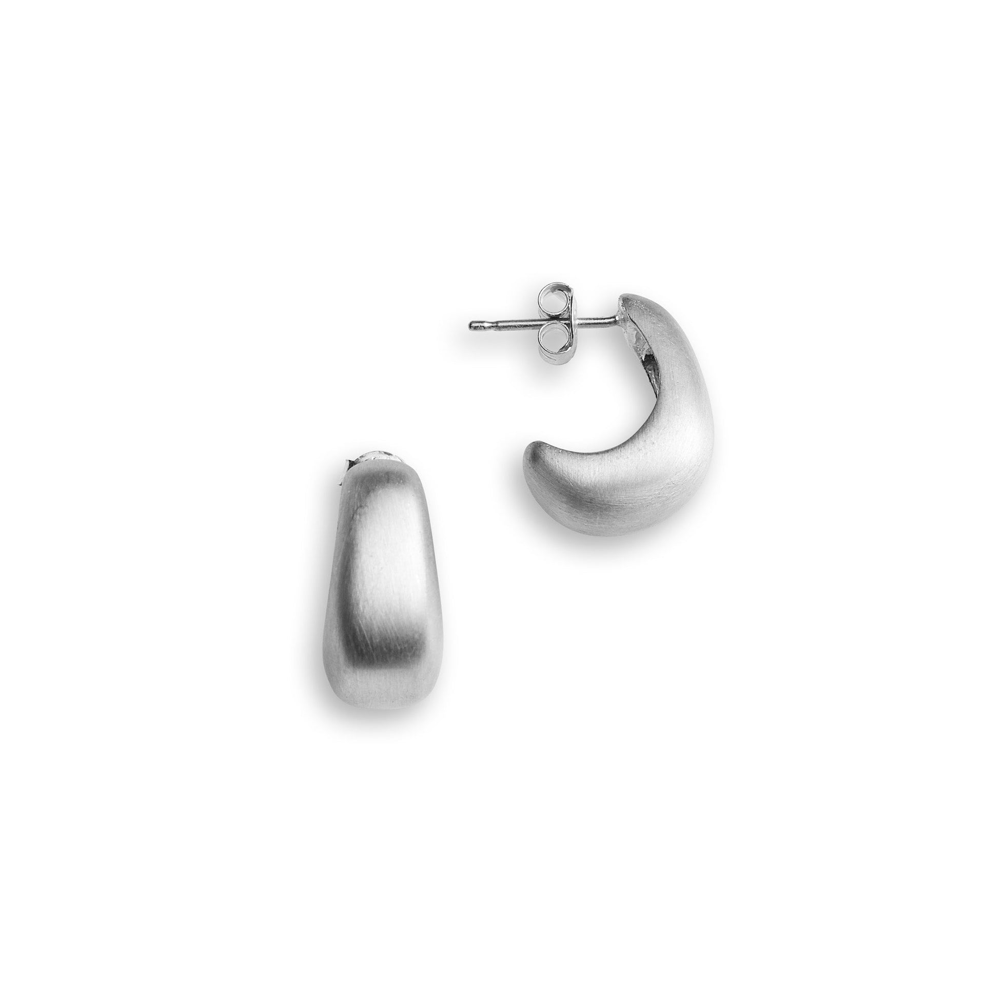 Curved Earrings - Sterling Silver