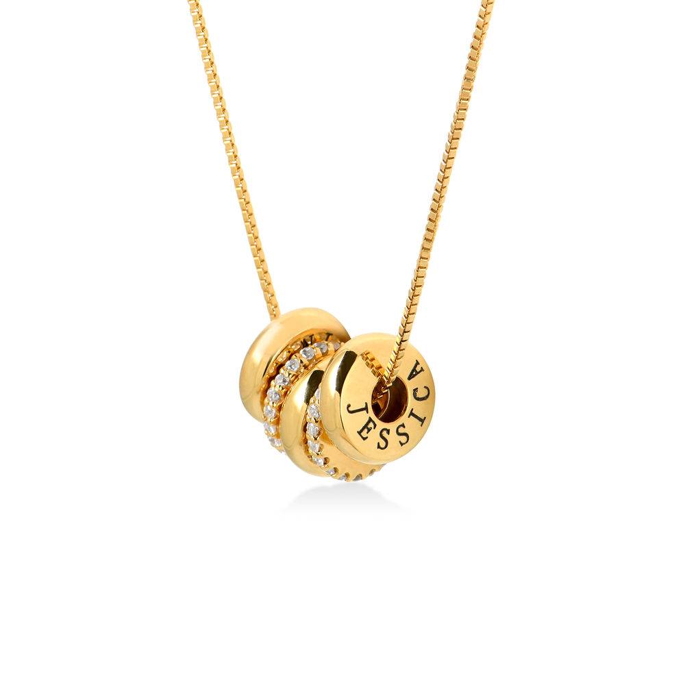 Candy Necklace with Engraved Beads in Gold Plating