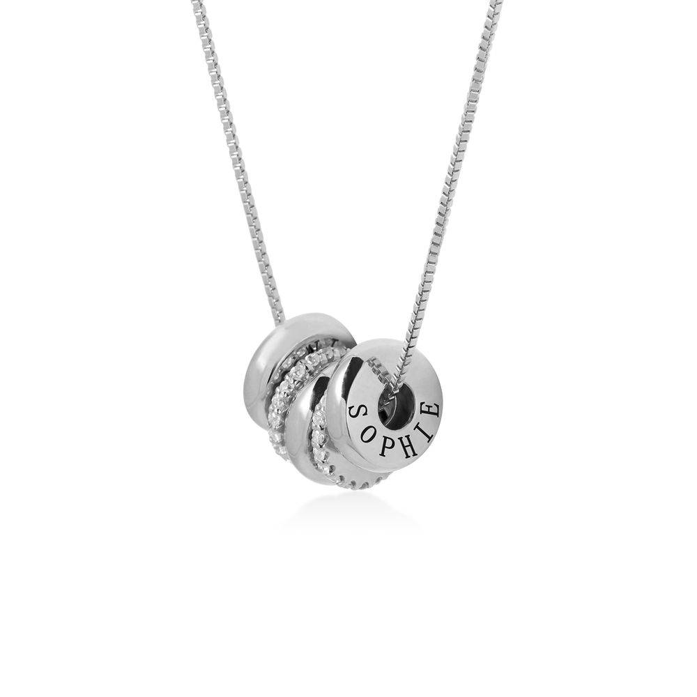 Custom Engraved Beads Necklace in Sterling Silver