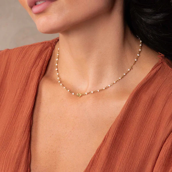 Whispers of Love Heart Pearl Necklace