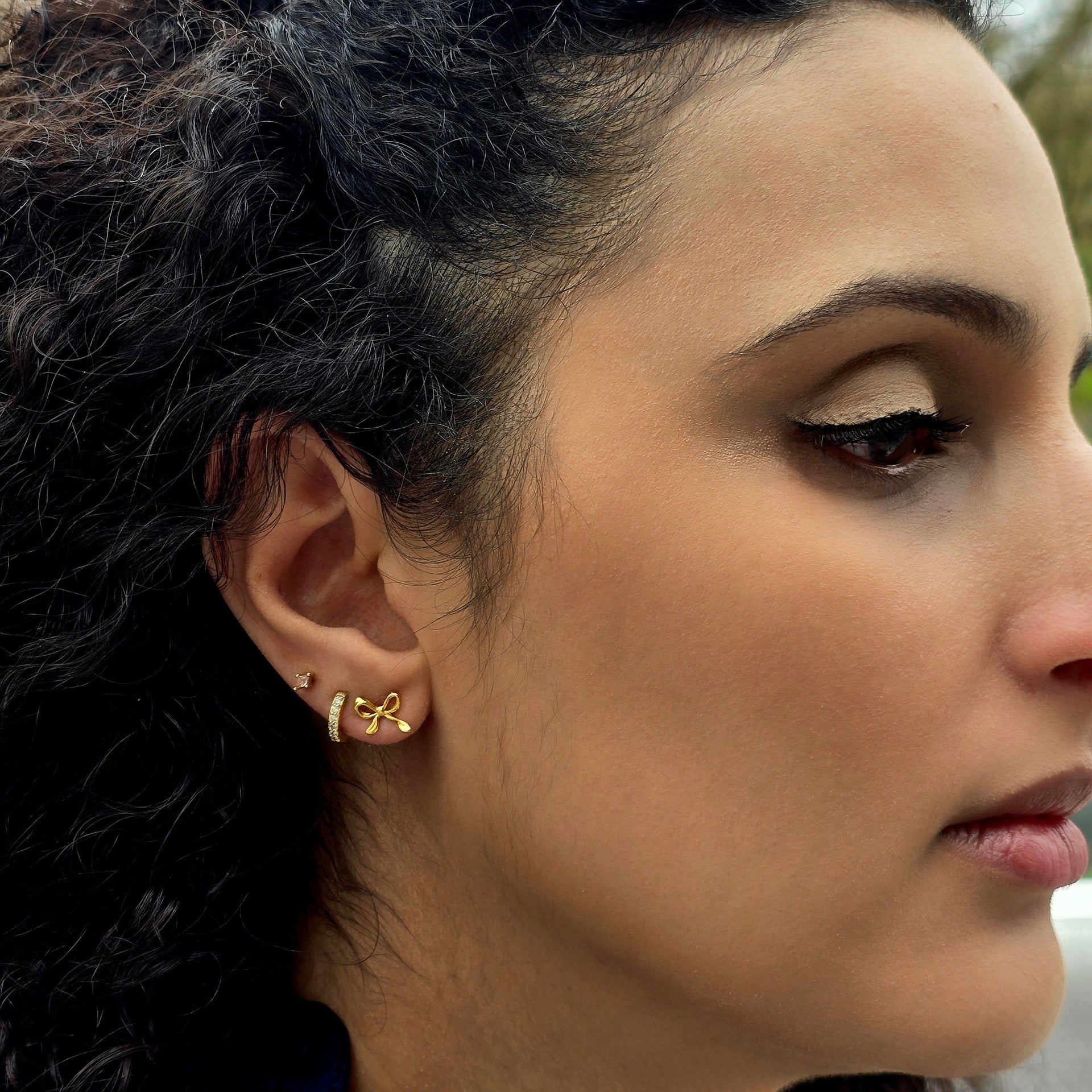 Cute Bow Tie Bowknot Gold Plated Everyday Stud Earrings