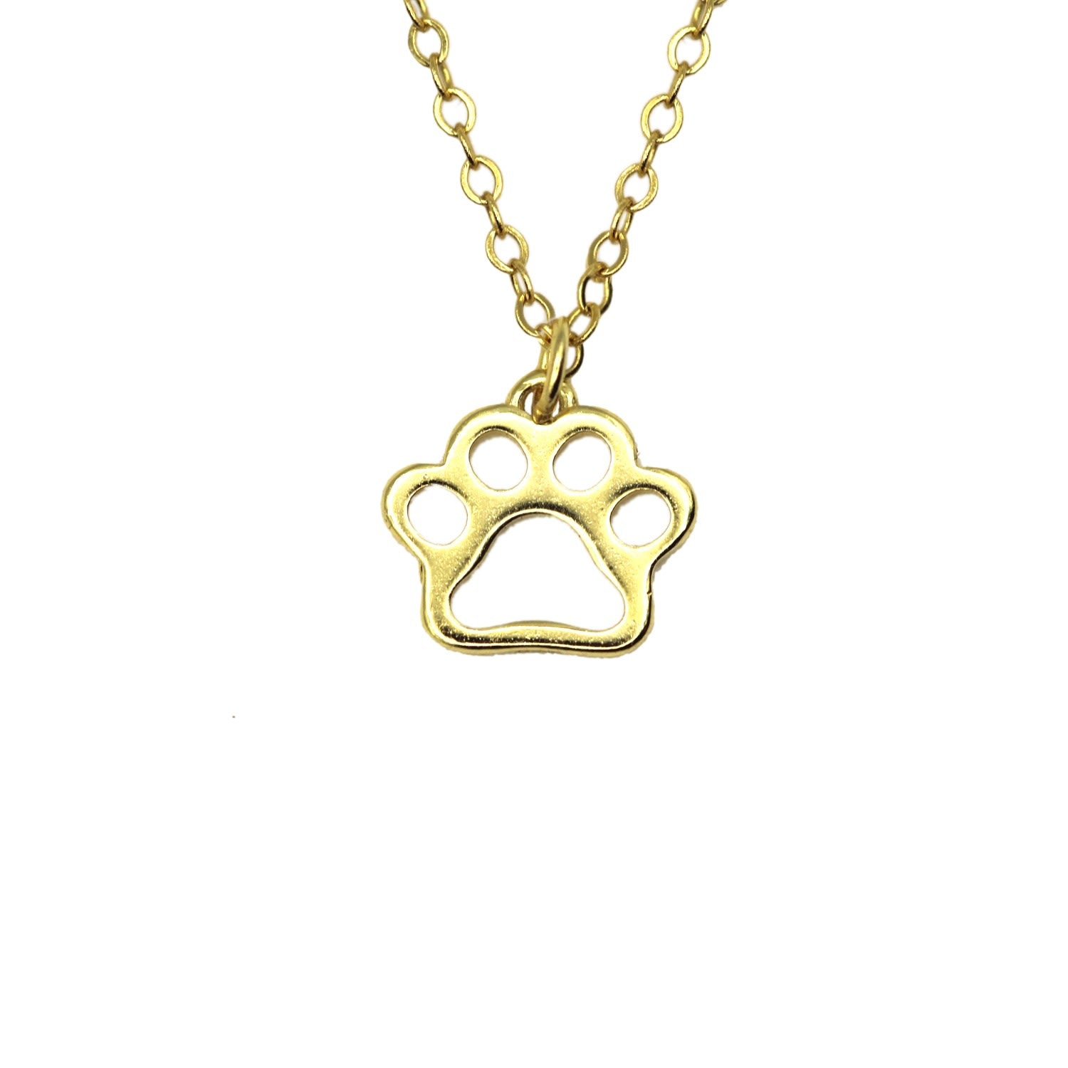 Cute Dog Paw Gold Necklace
