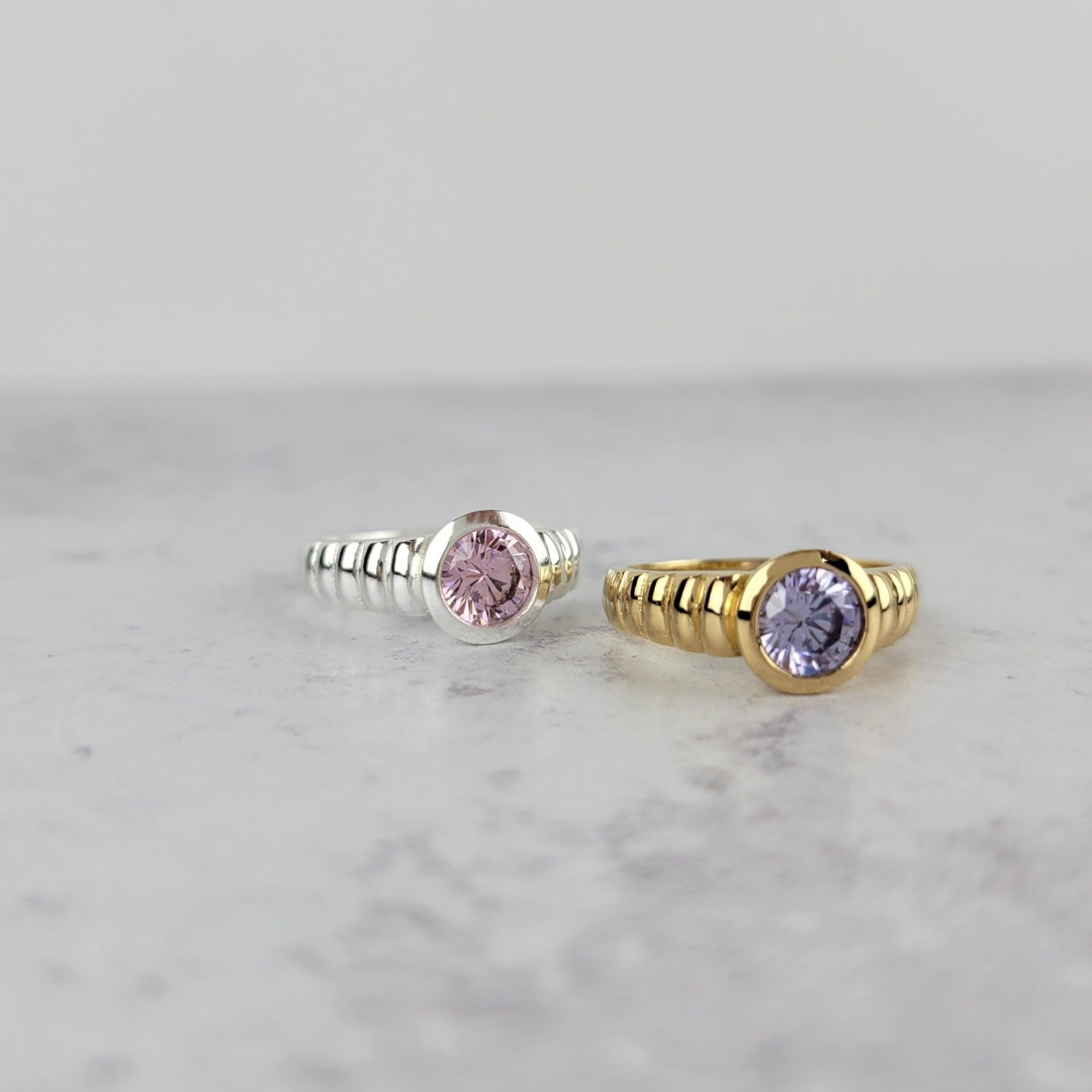 Round Stone Ring Lavender