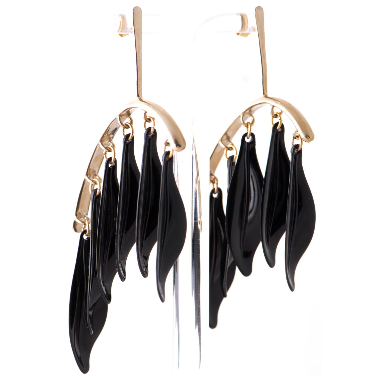 Raven Earring With Black Petals