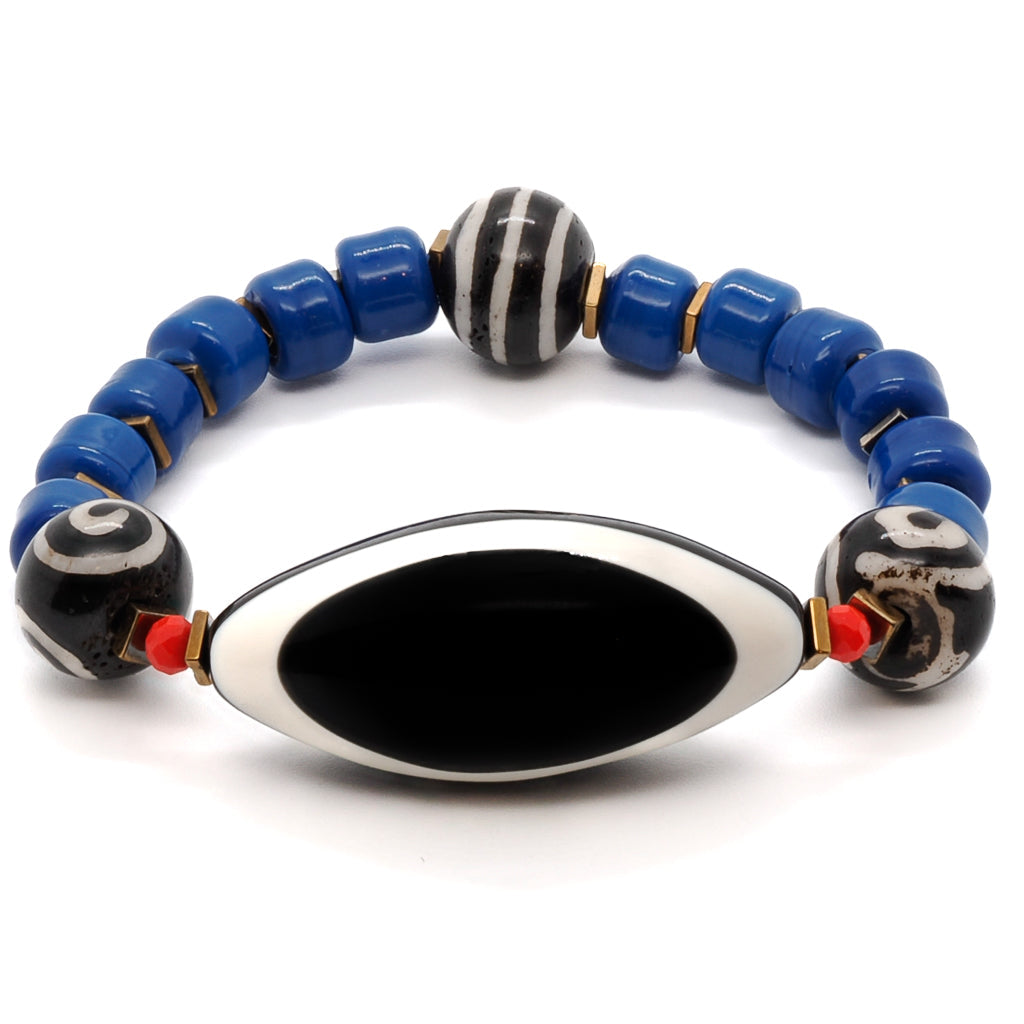Third Eye Chunky Blue Tibetan Beaded Bracelet - Blue