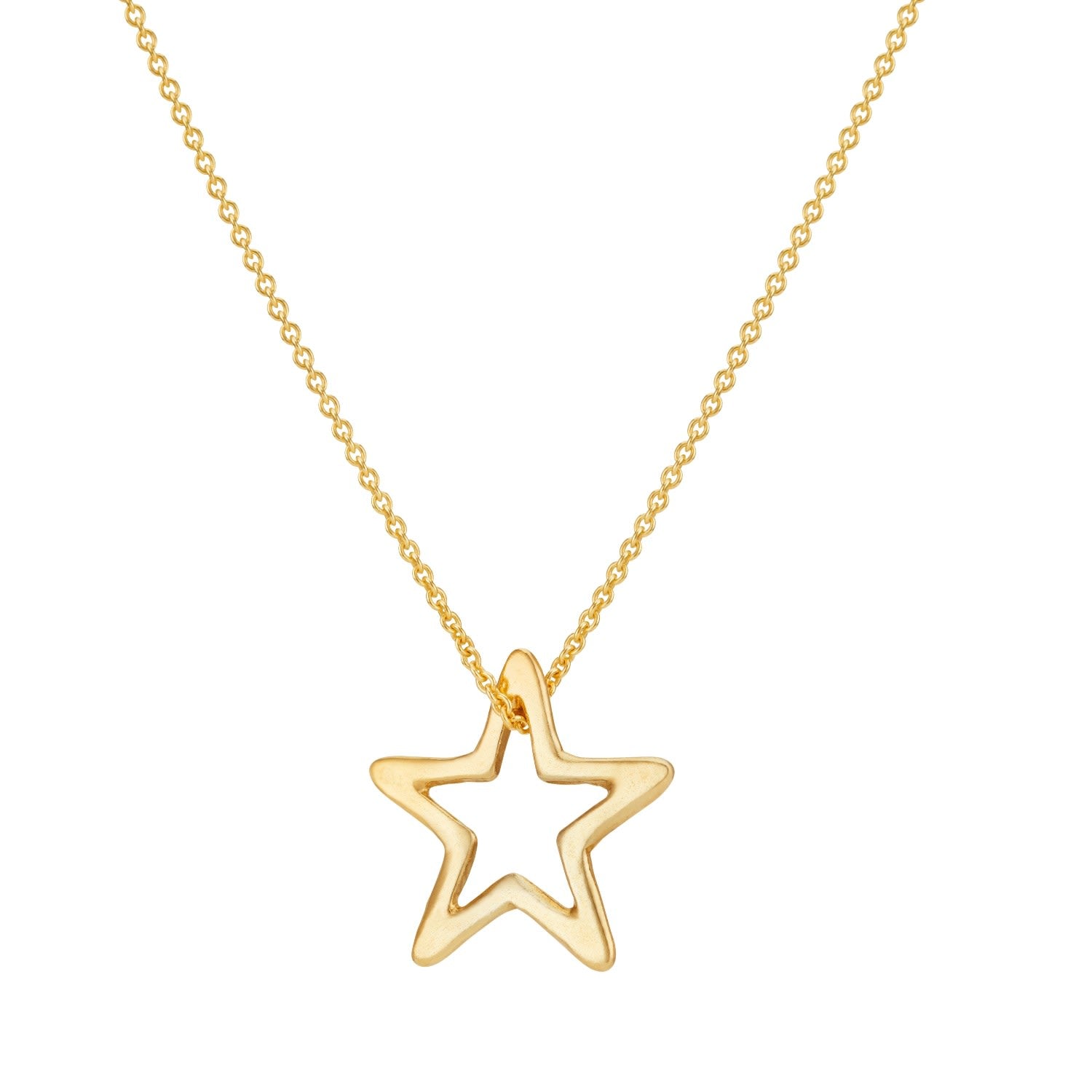 Gold Plated Open Star Necklace
