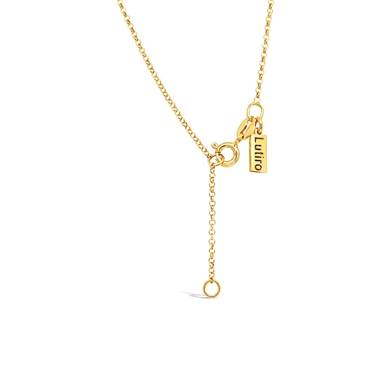 Cz Curved Bar Necklace - Gold