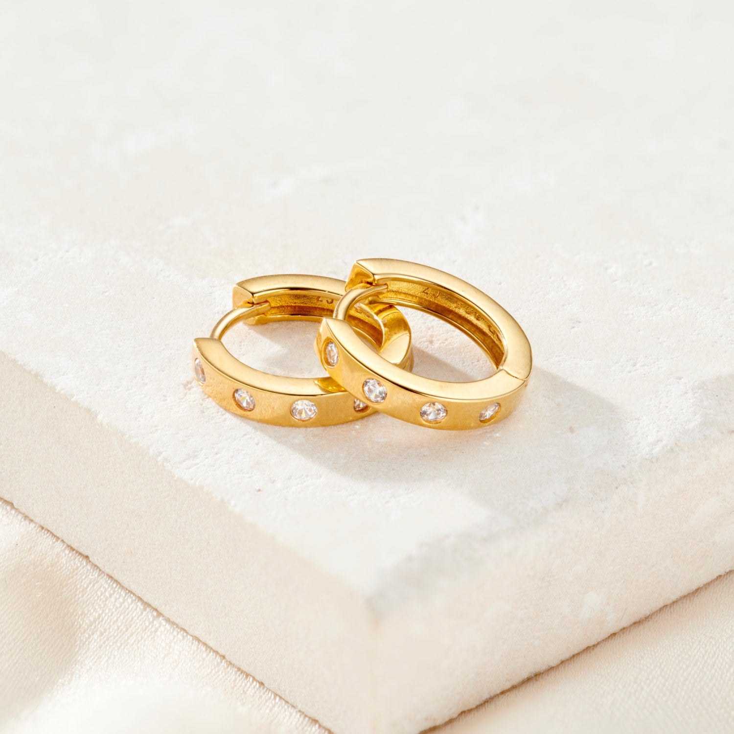 Cz Huggie Hoop Earrings