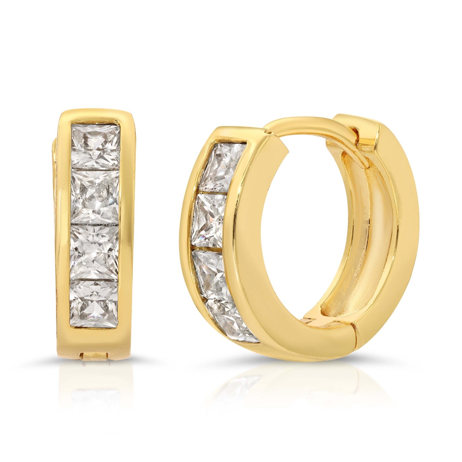 Cz Princess Huggie Hoops