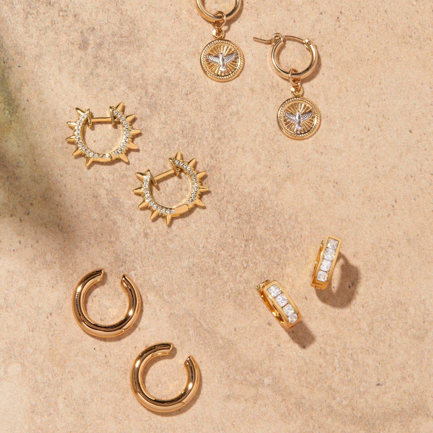 Cz Princess Huggie Hoops