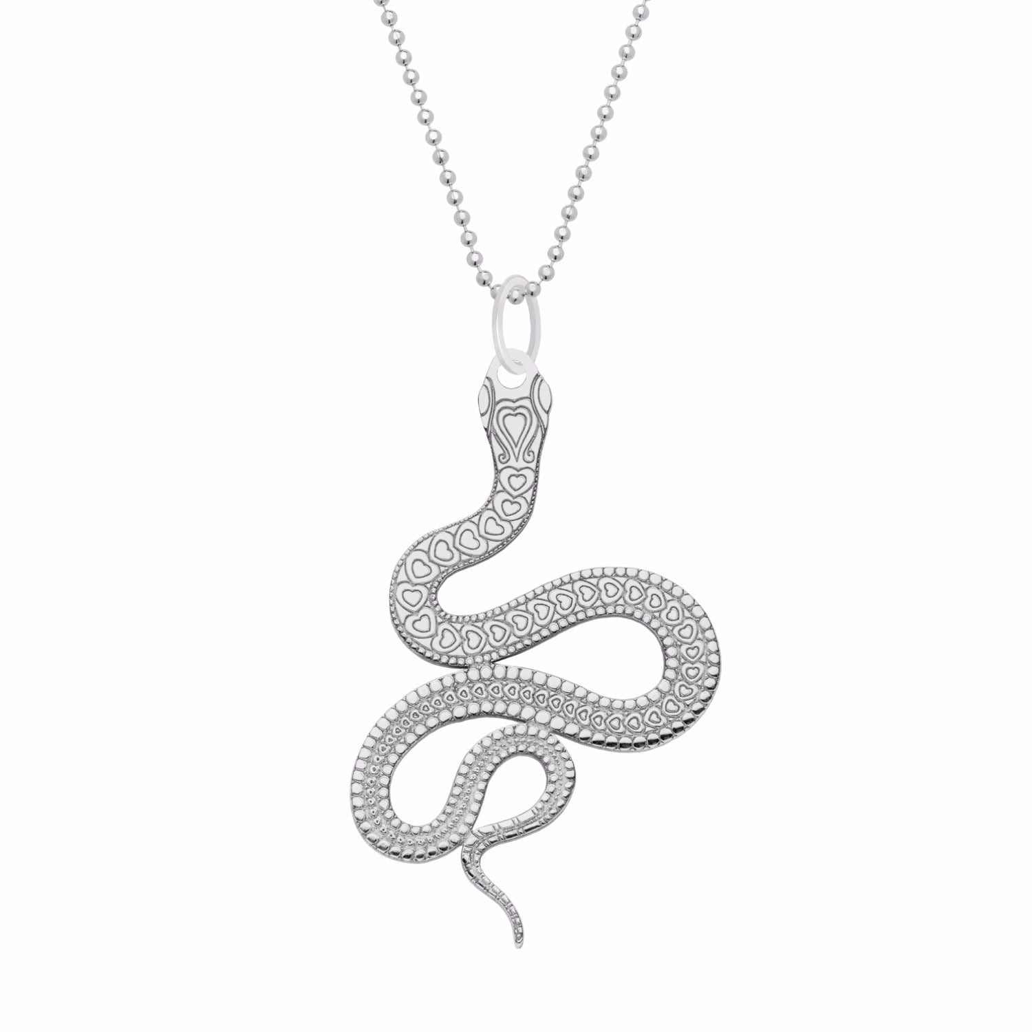 Medium Silver Snake Pendant Necklace