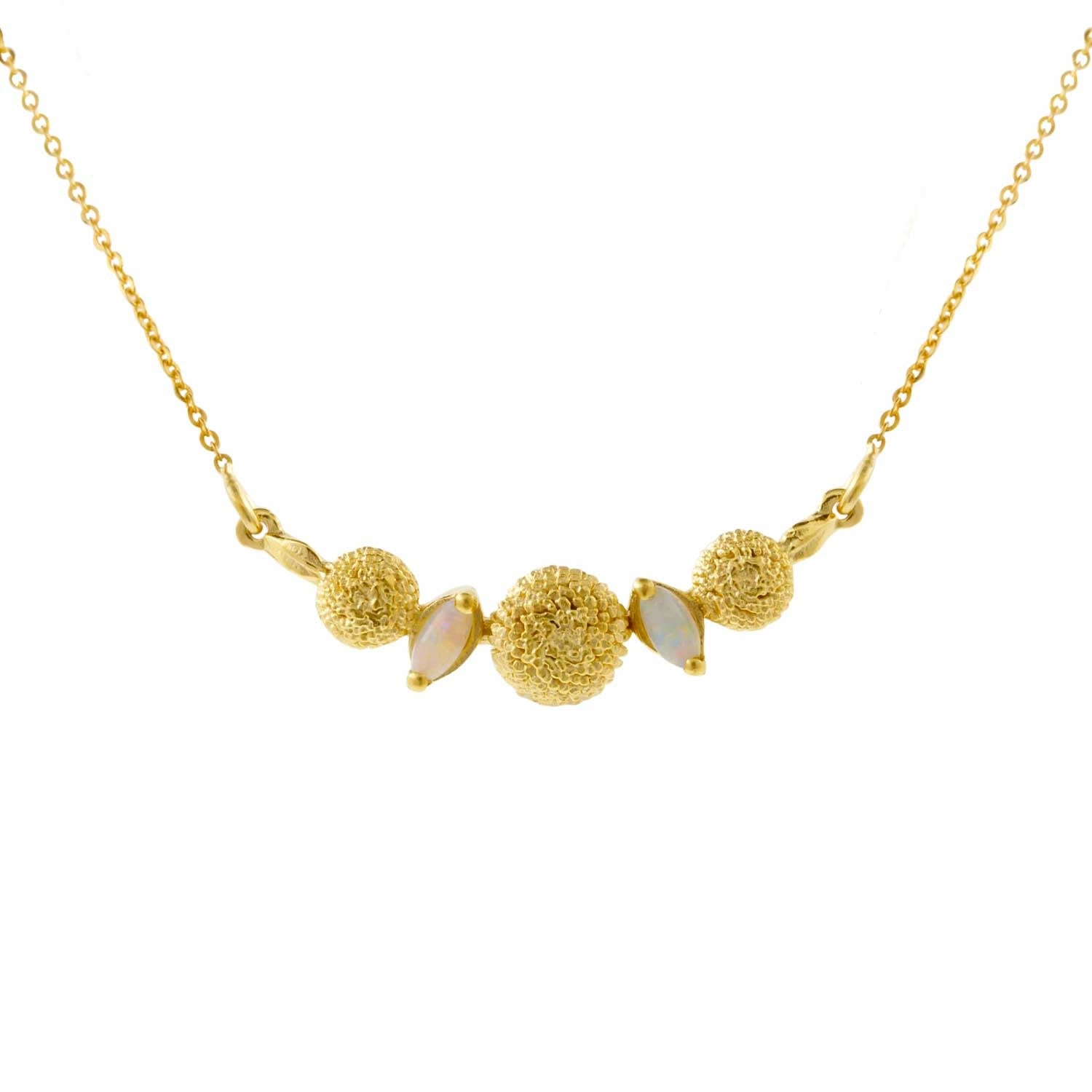 Dahlia Opal Necklace -Gold