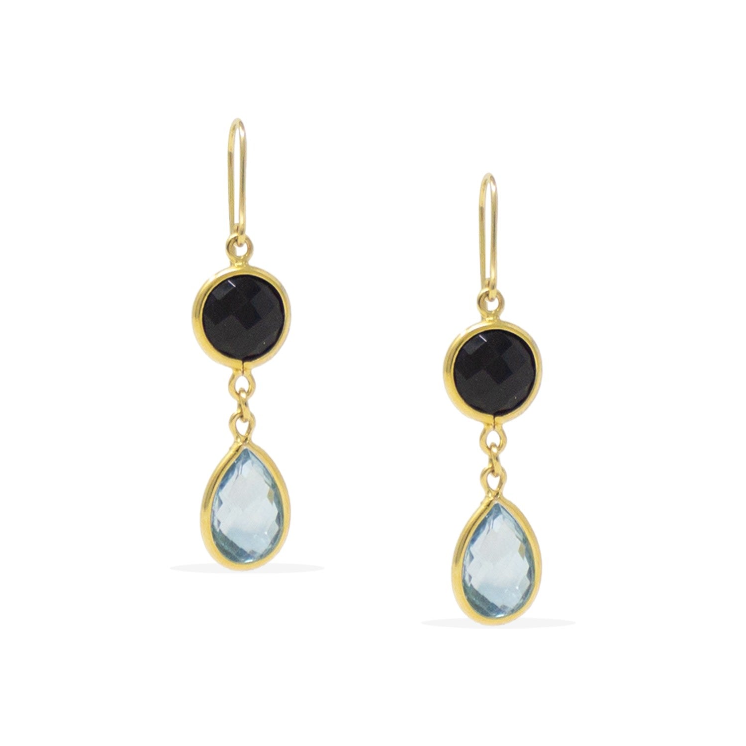 Amalfi Onyx & Blue Topaz Earrings