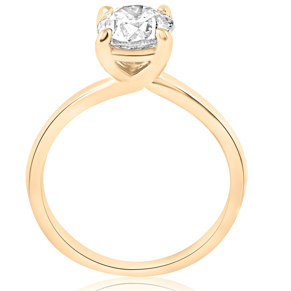 1 ct Round Diamond Solitaire Engagement Ring 14k Yellow Gold