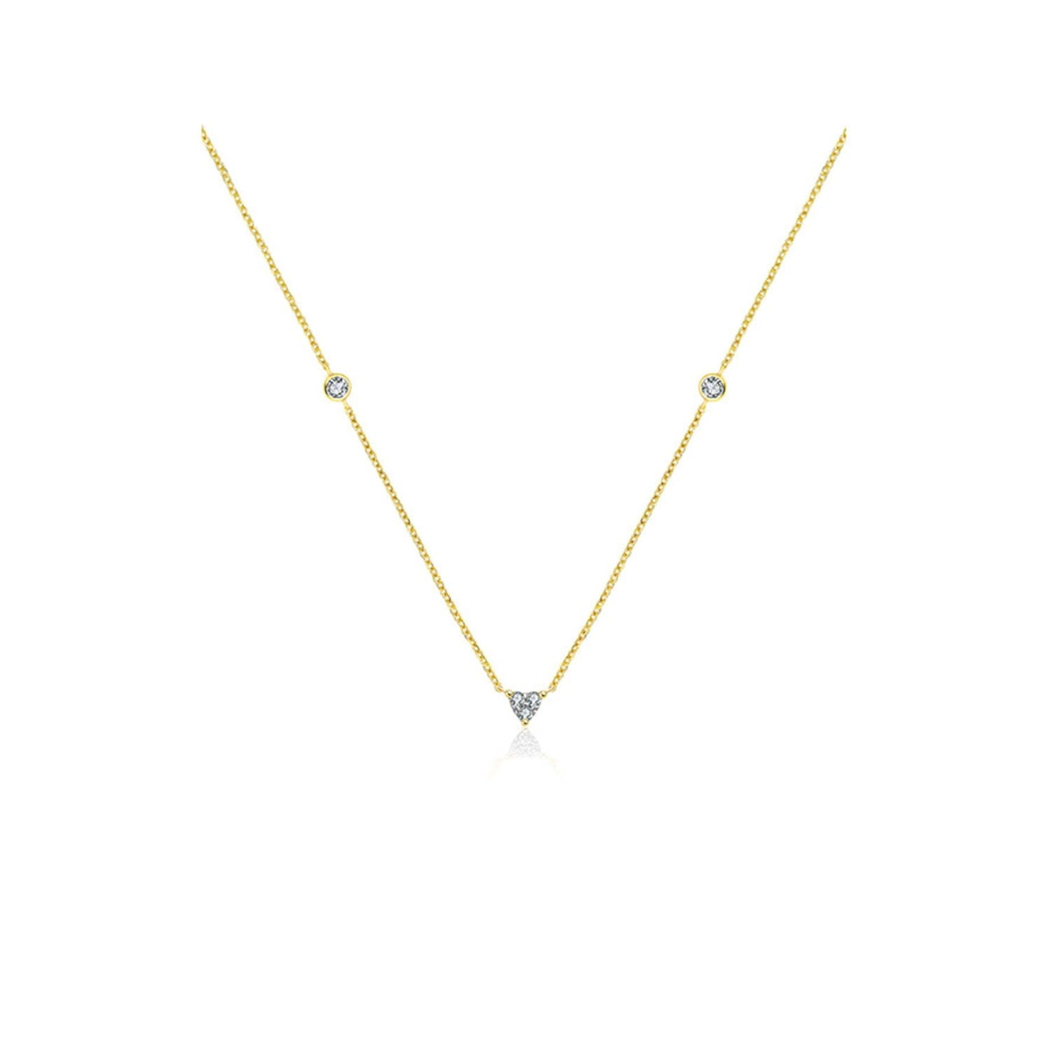 18K Yellow Gold Trianlgle Shape Diamond Necklace / Choker