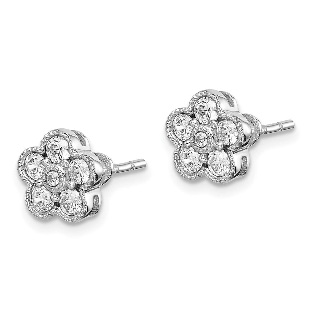 14k Gold 1/2 CT Lab Grown Diamond Floral Stud Earrings VS Clarity D-E Color