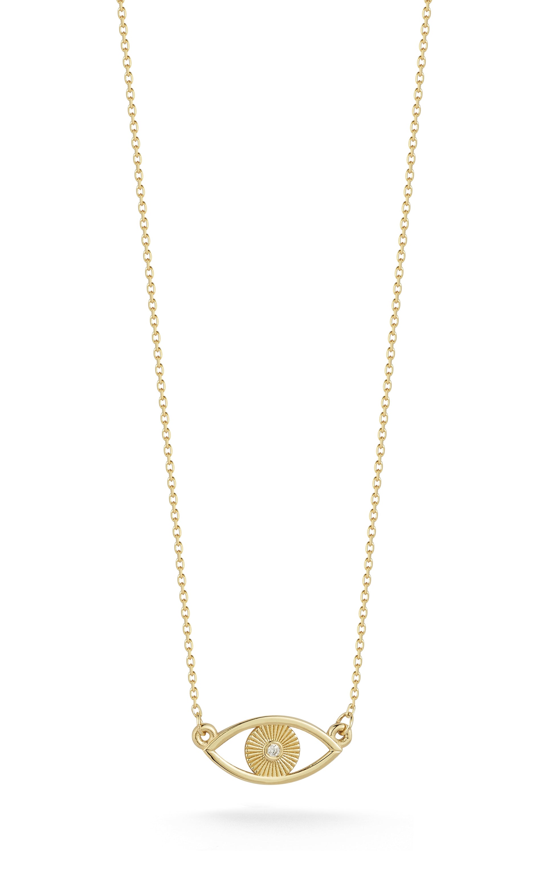 14K Gold & Diamond Evil Eye Necklace