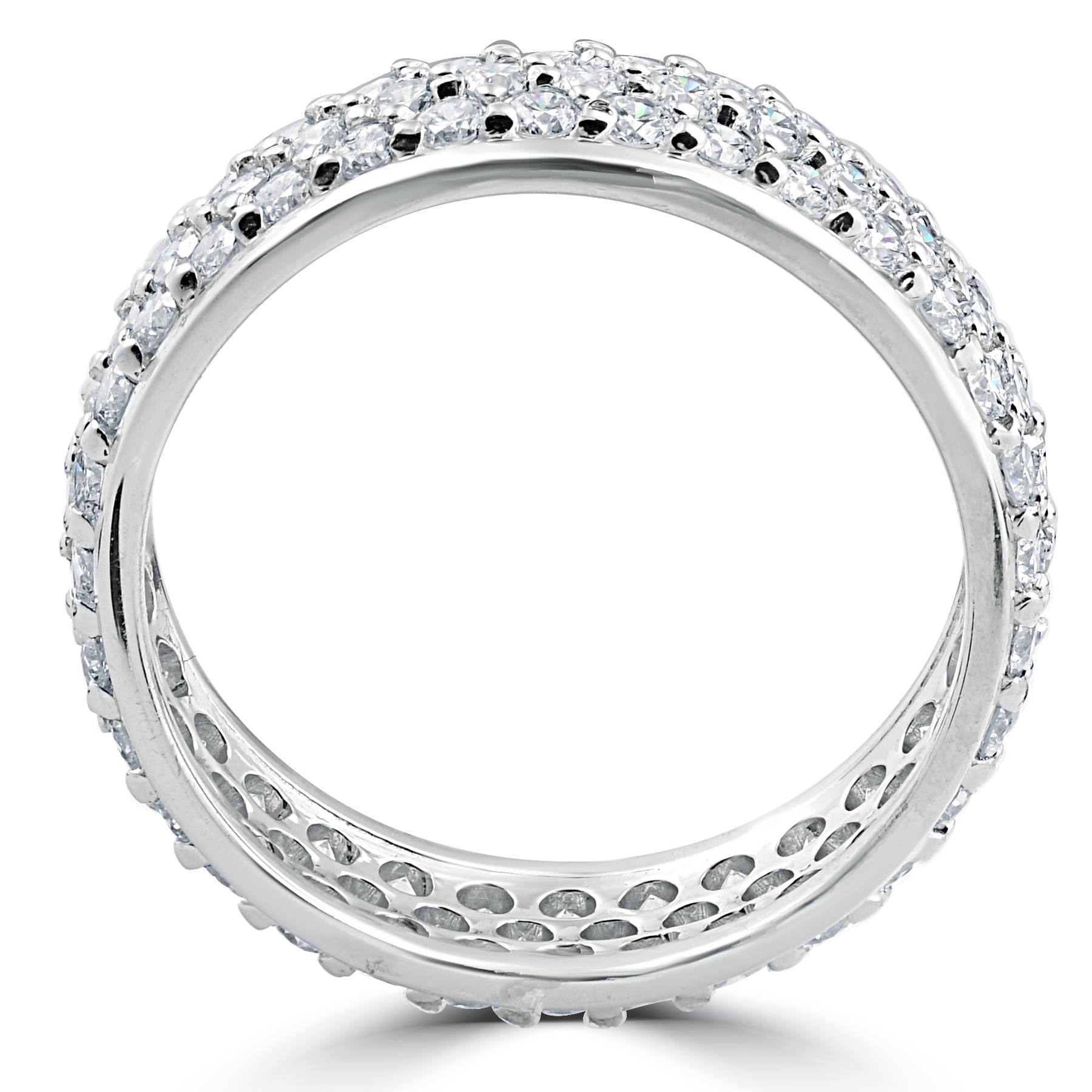 3 5/8 ct Pave Diamond Eternity Ring 14K White Gold