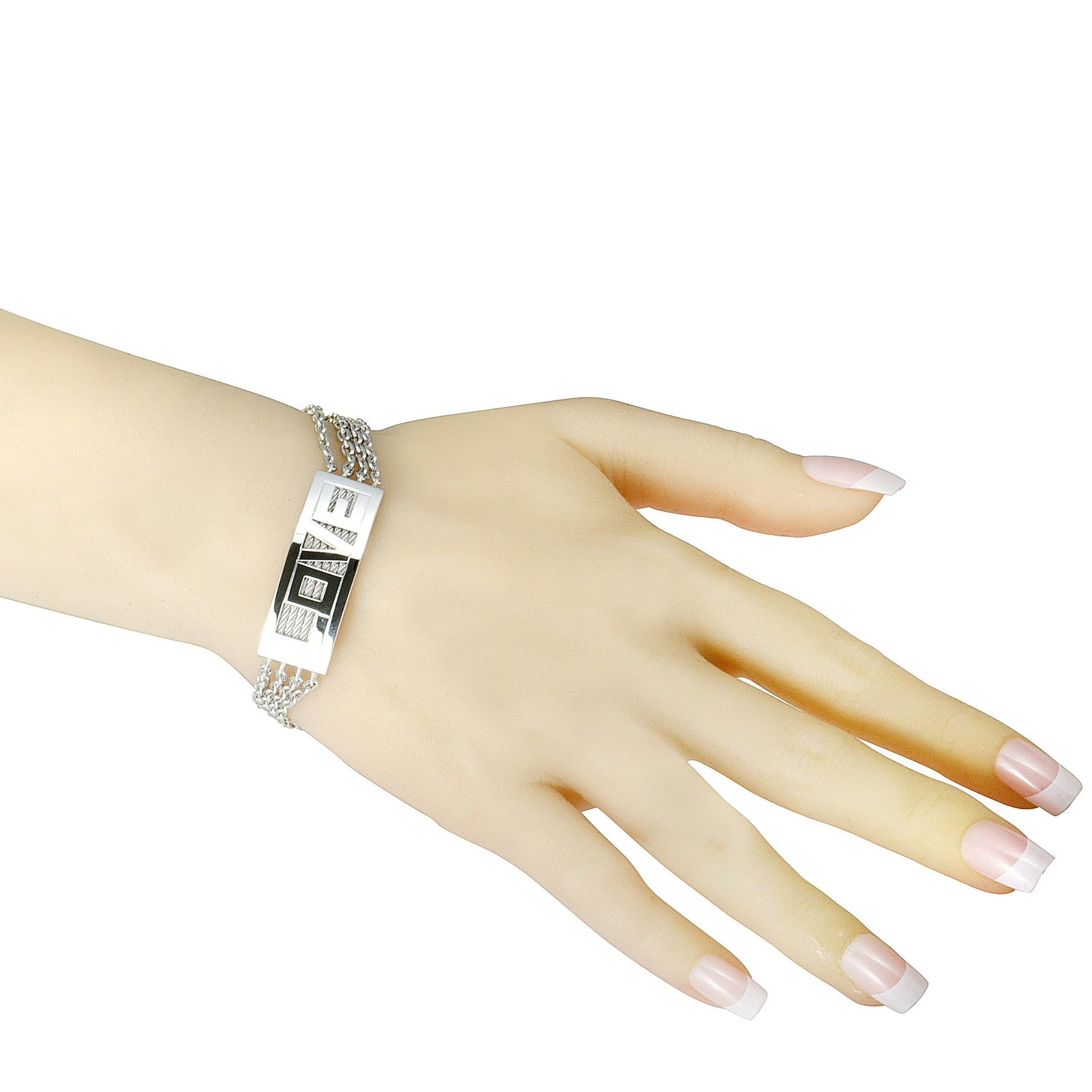 Forever Love Stainless Steel Bar Bracelet