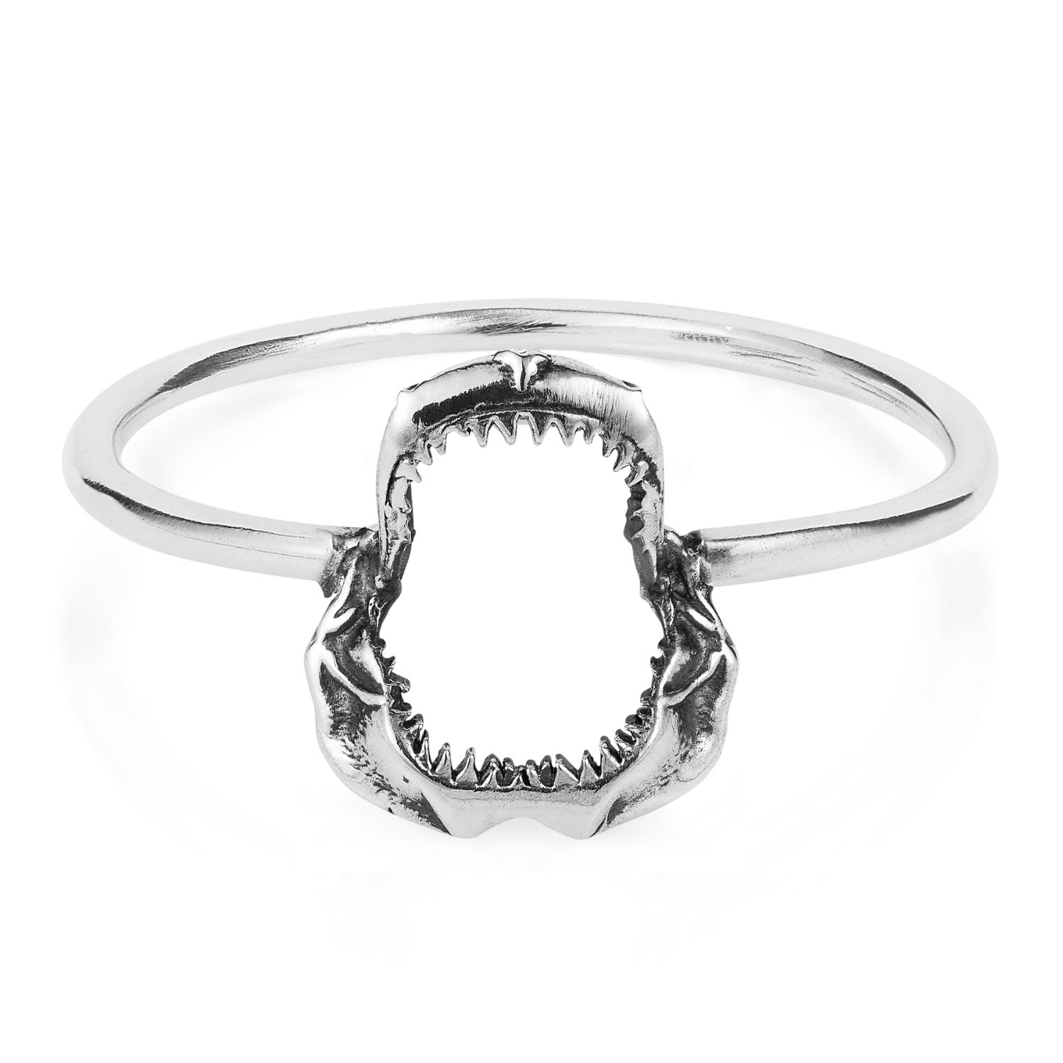 Mini Shark Jawbone Ring Silver