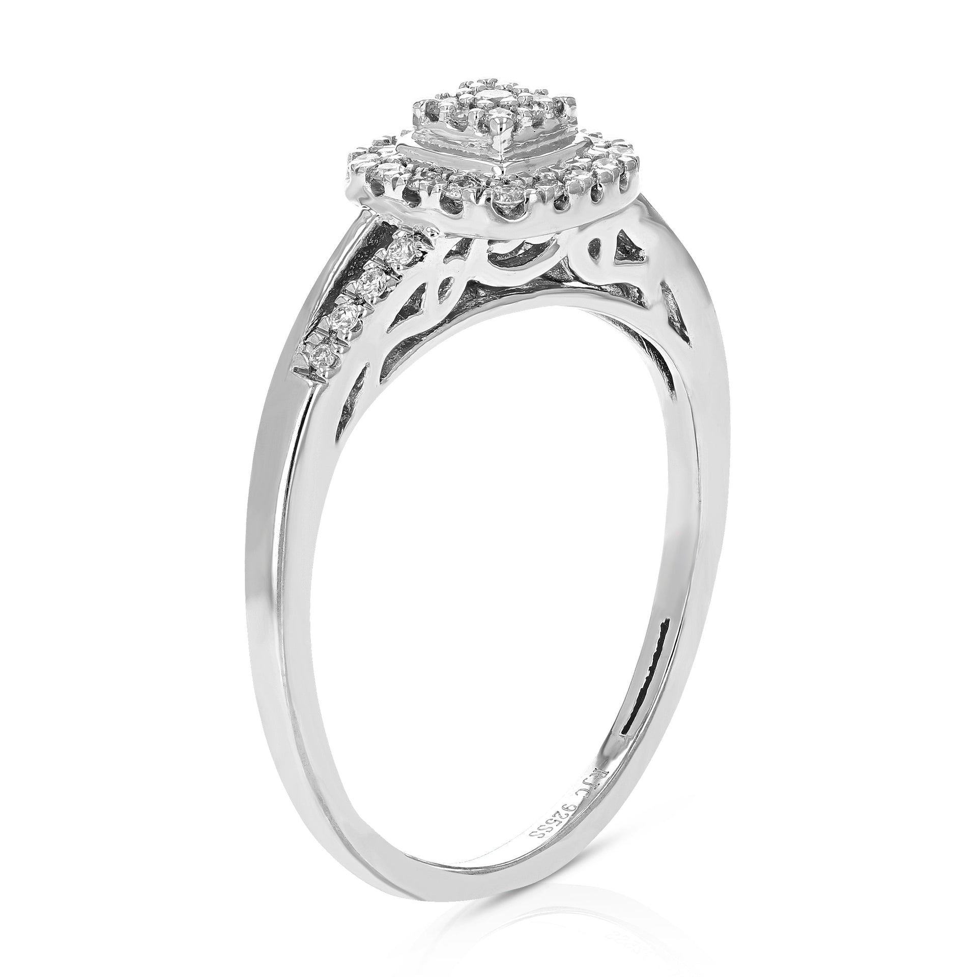 1/5 cttw Round Cut Lab Grown Diamond Wedding Engagement Ring .925 Sterling Silver Prong Set