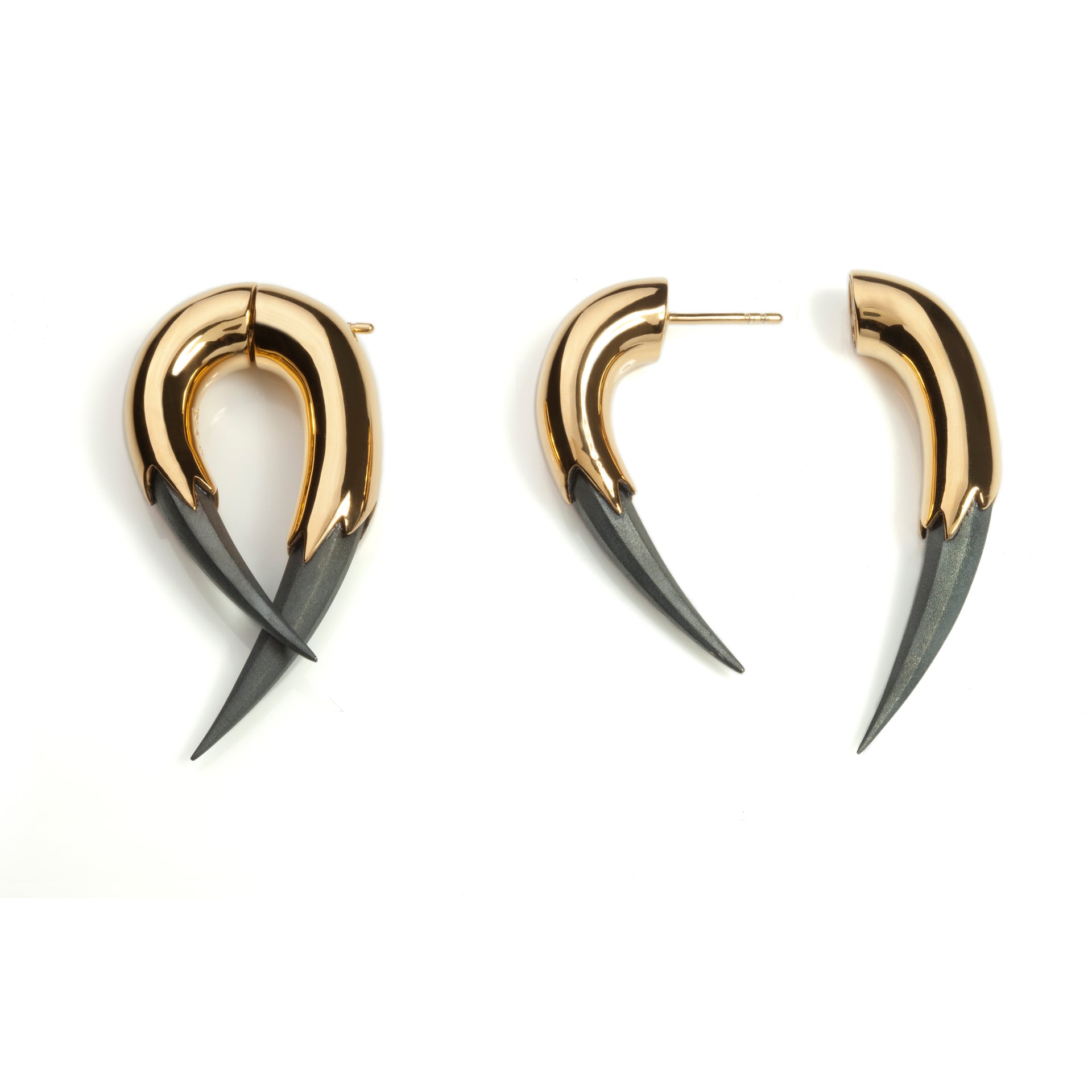 Vampire Claw Earrings Gold