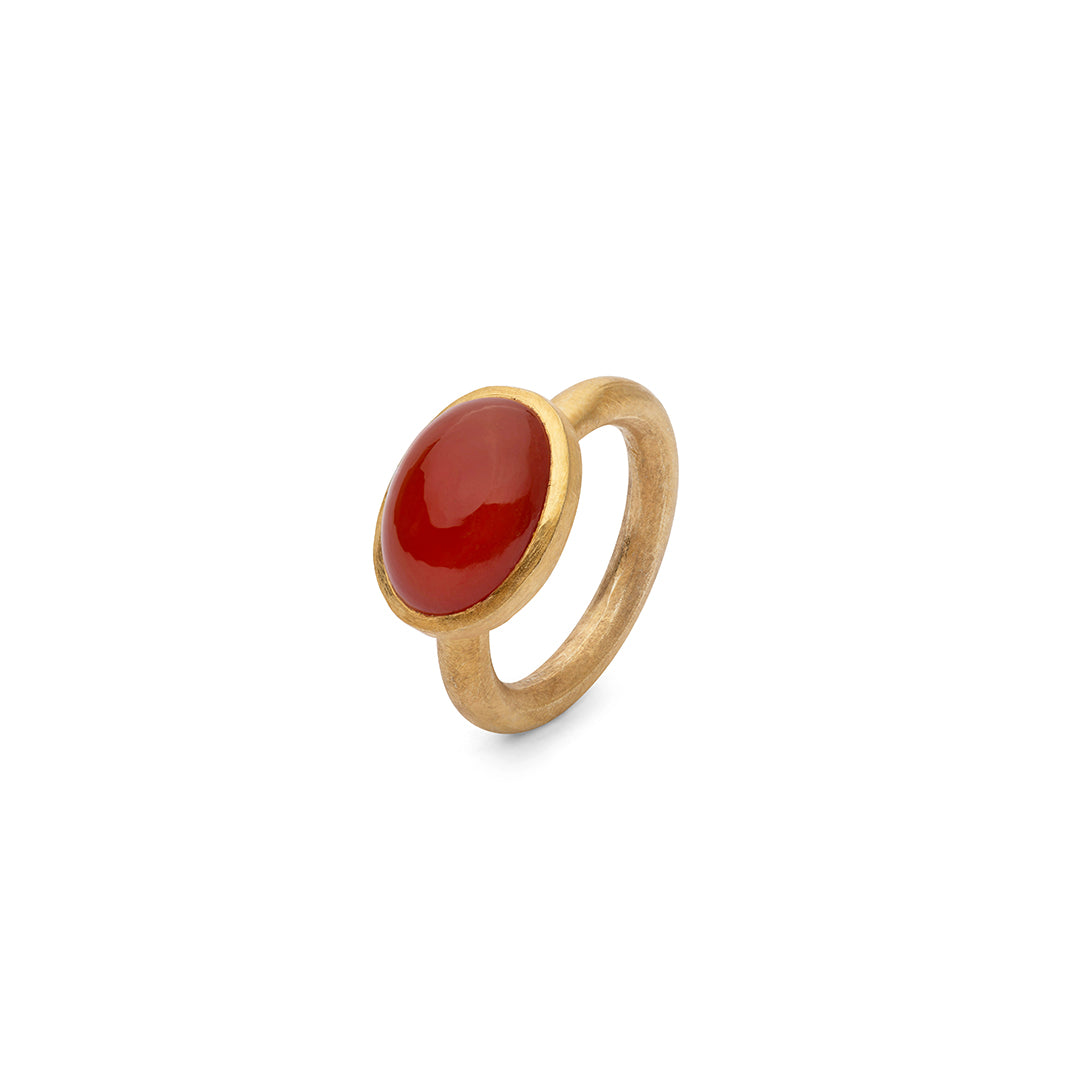 JAIPUR RED CABOCHON STACKING RING