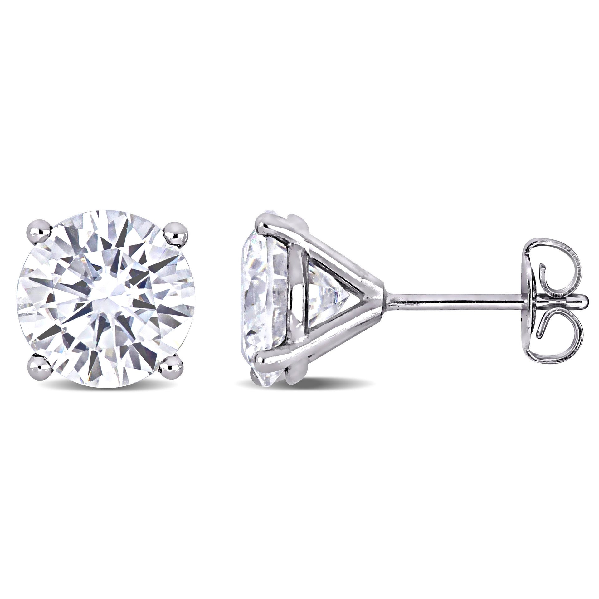 Mimi & Max 4ct DEW Created Moissanite Solitaire Stud Earrings in 14k White Gold