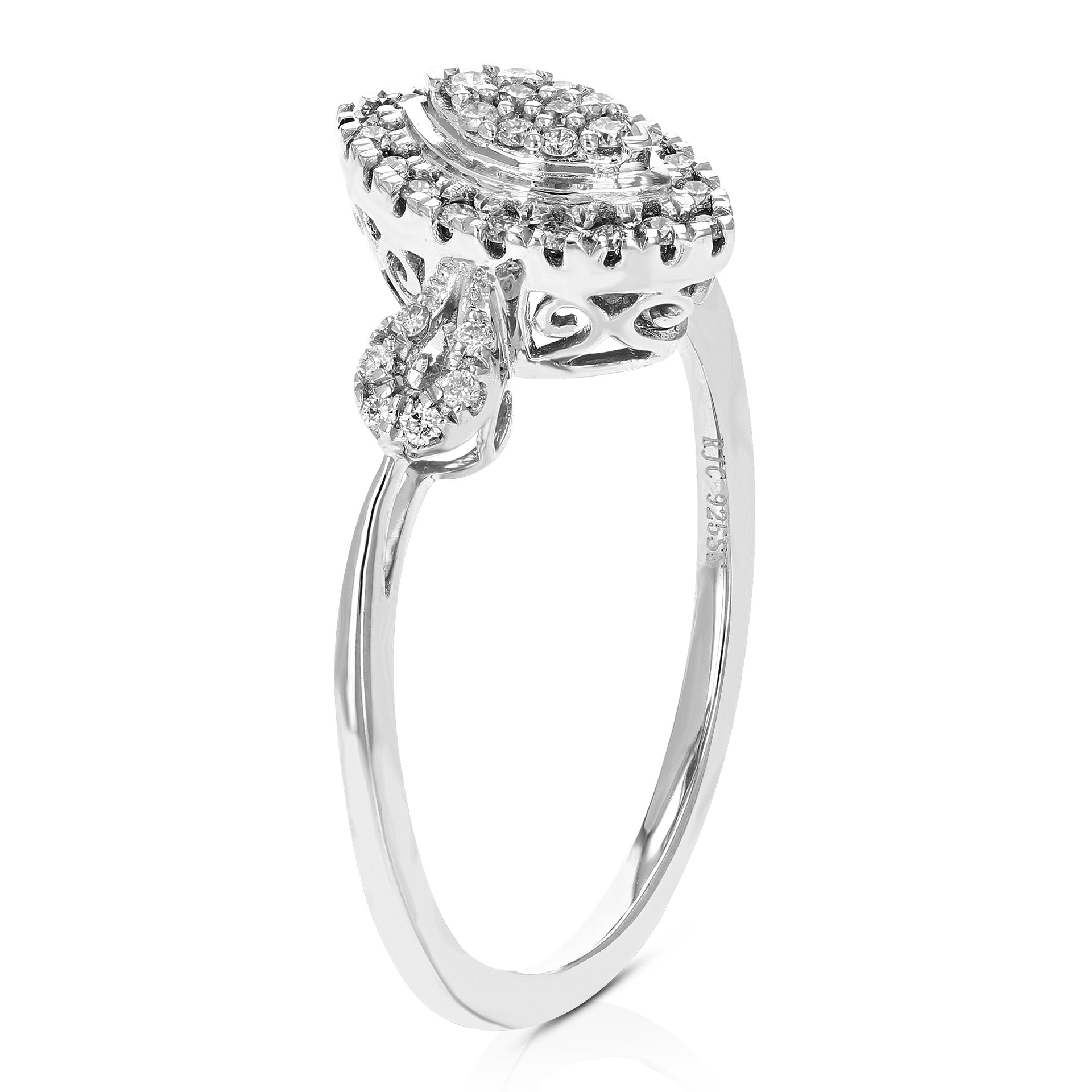 1/5 cttw Round Cut Lab Grown Diamond Wedding Engagement Ring For Women .925 Sterling Silver