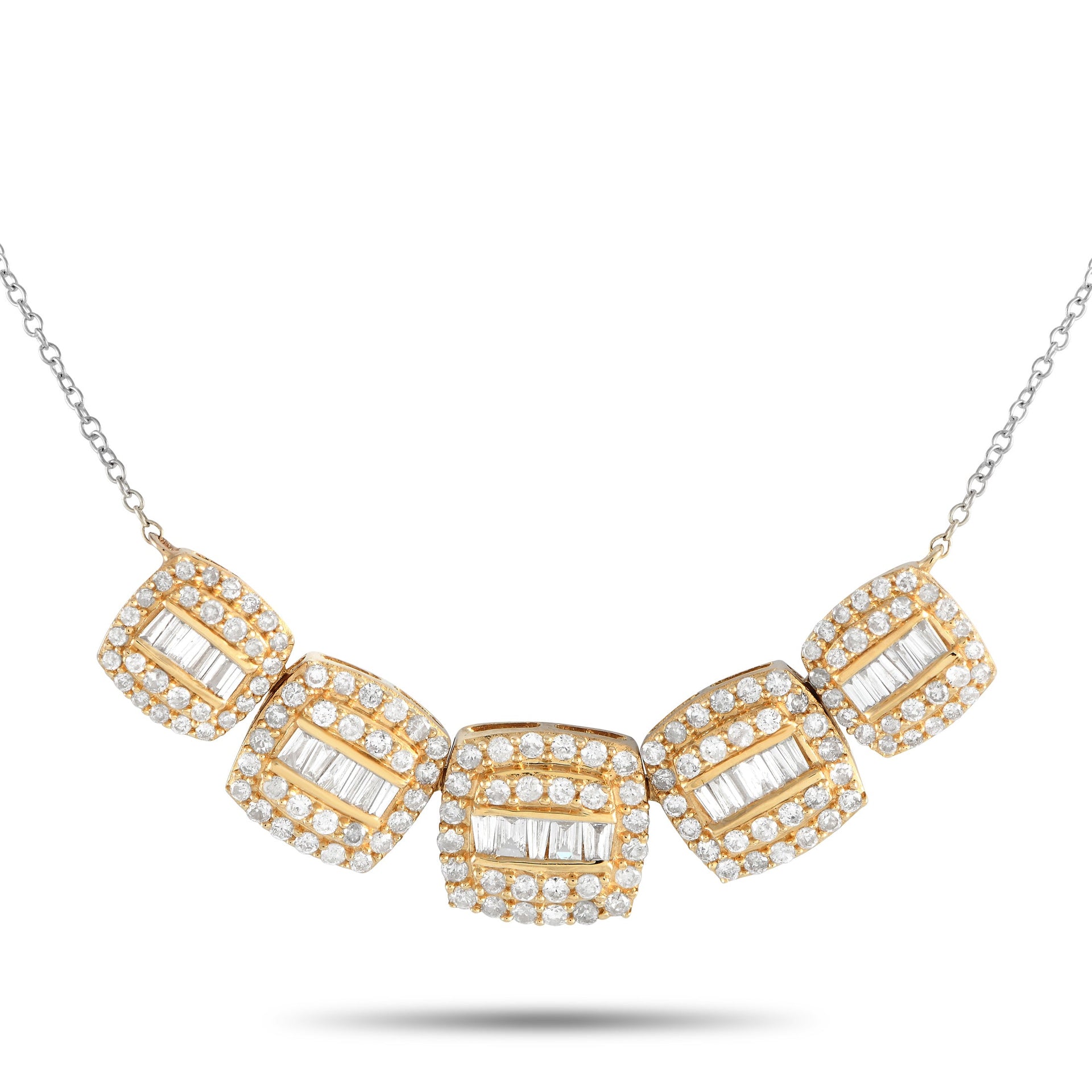 LB Exclusive 14K White and Yellow Gold 0.92ct Diamond Necklace NK01228