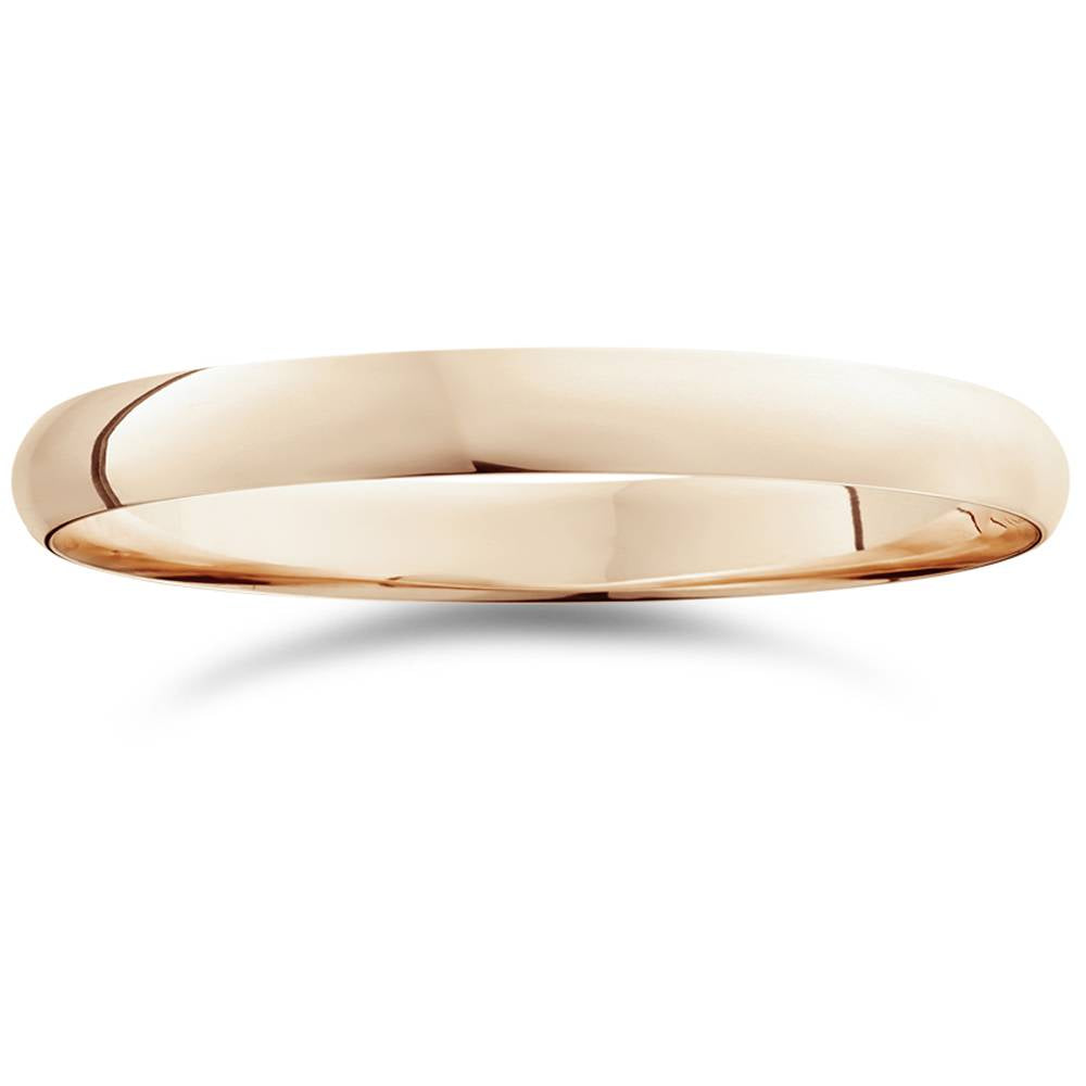 3mm Dome High Polished Wedding Band 14K Rose Gold Size Selectable