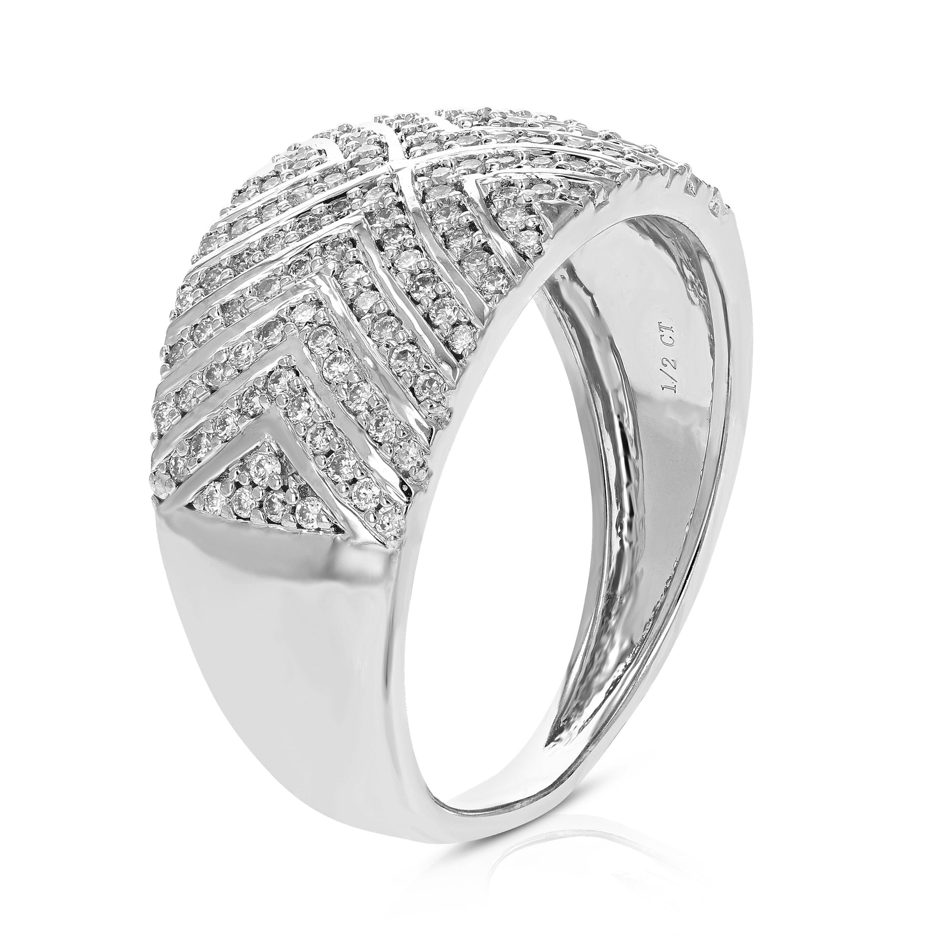 1/2 cttw Round Lab Grown Diamond .925 Sterling Silver Engagement Ring