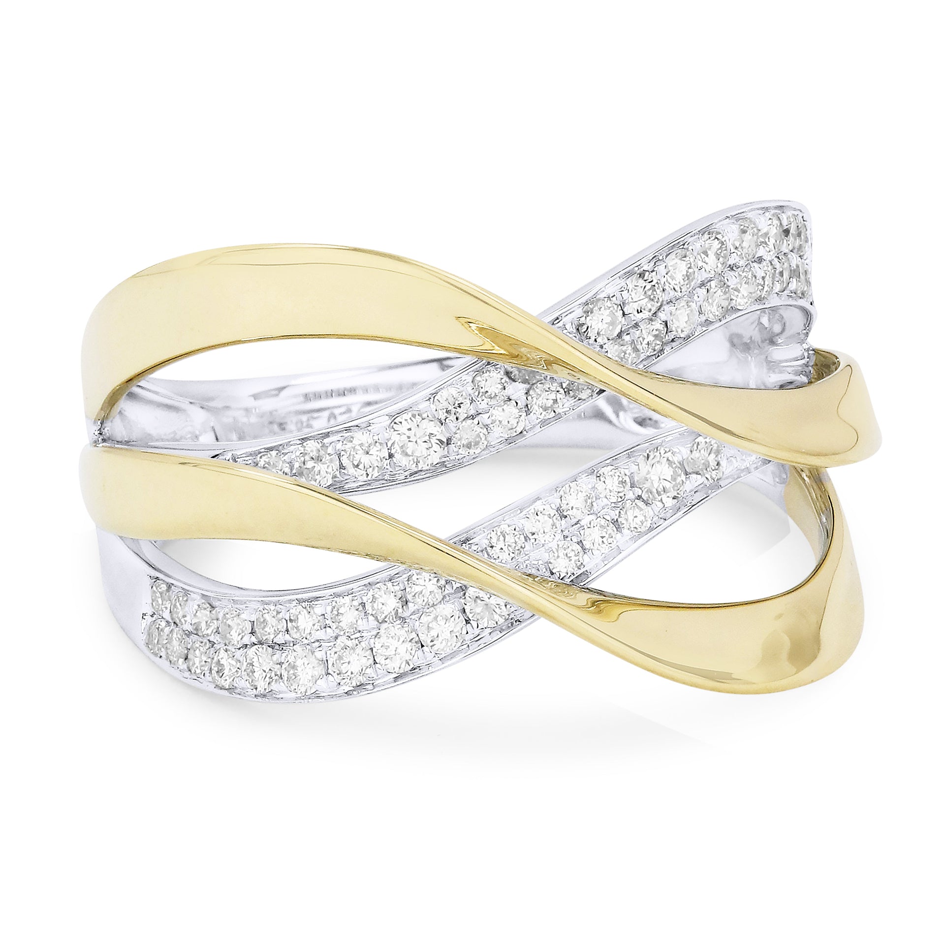 14K White And Yellow Gold White Diamond Ring