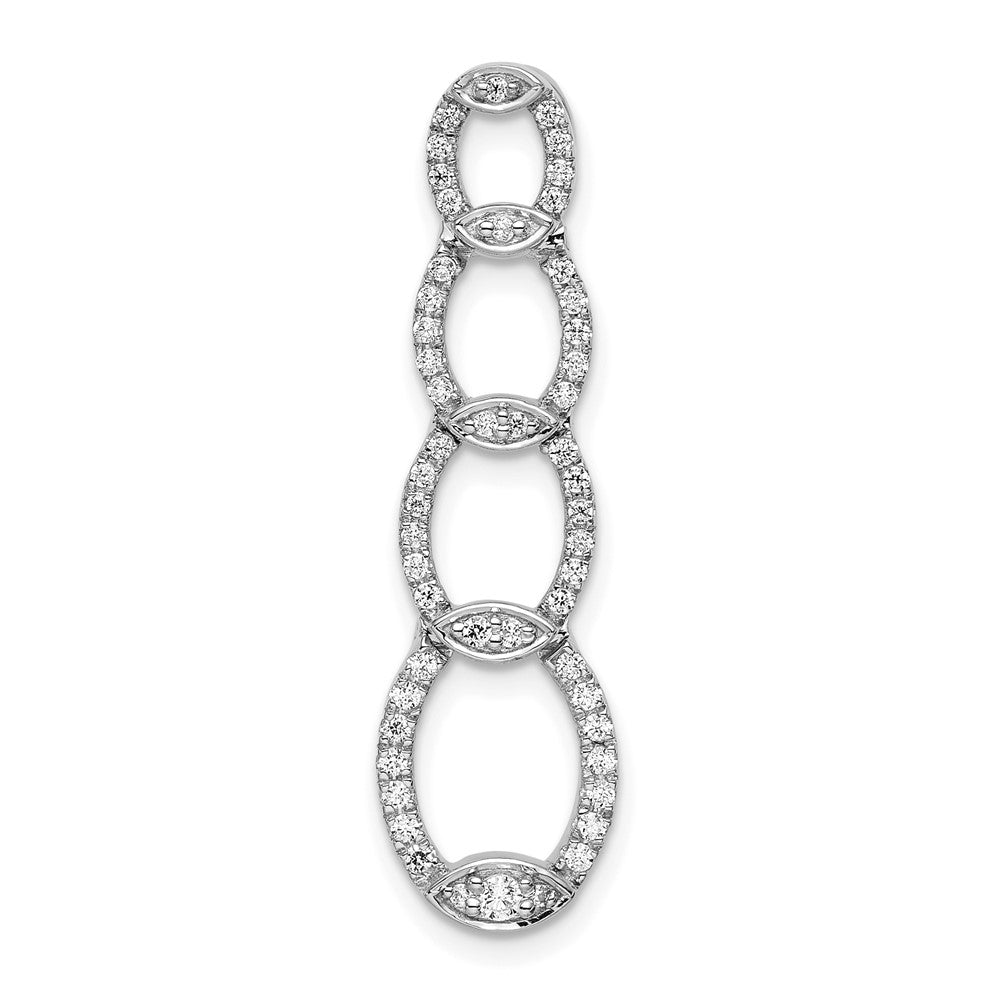 14K White Gold Lab Grown Diamond Oval Drop Pendant (0.3ct VS G-H)
