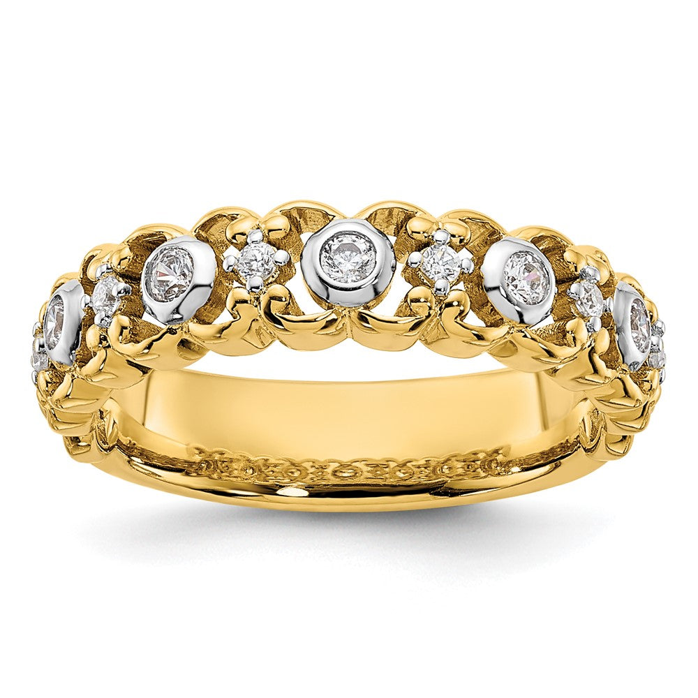 14k Yellow Gold Lab Grown Diamond Wedding Band Ring 1/4ct Clarity- VS Color- G-H