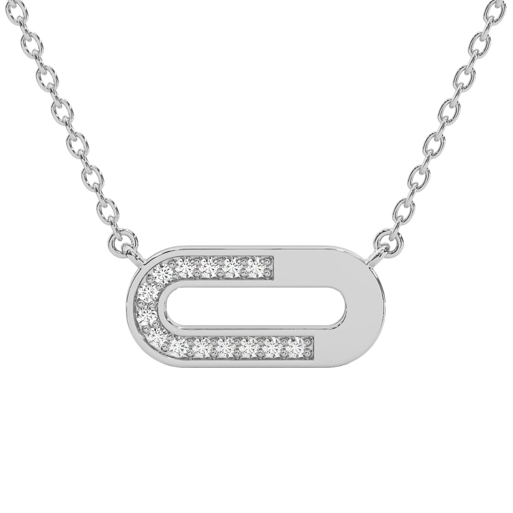 Diamond Paper Pendant 14k Gold 18' Necklace Lab Grown 1/2' Wide