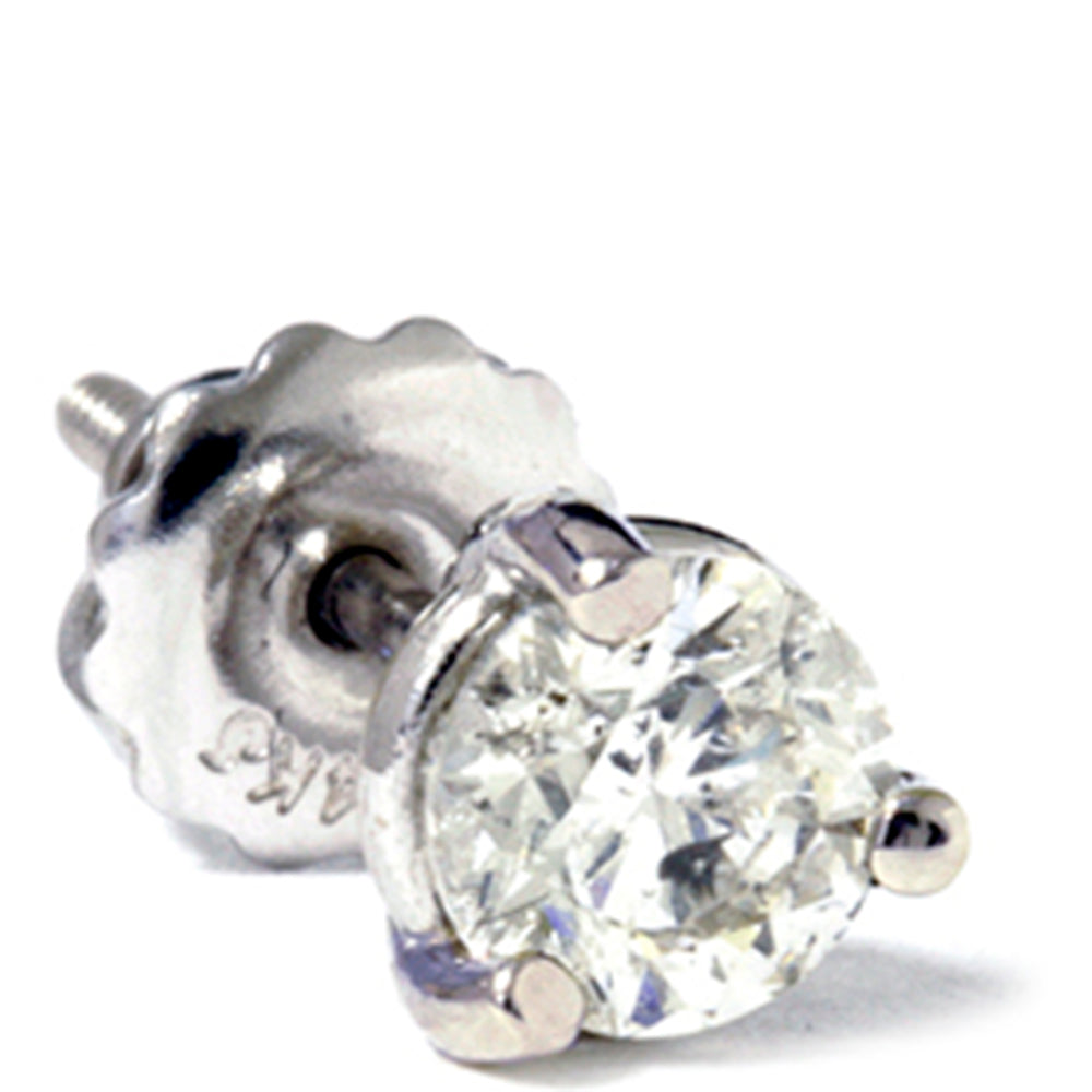 1/2 CT Martini Diamond Stud 14K White Gold