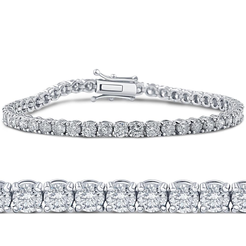 6 1/4 ct Lab Grown Diamond Tennis Bracelet 14K White Gold