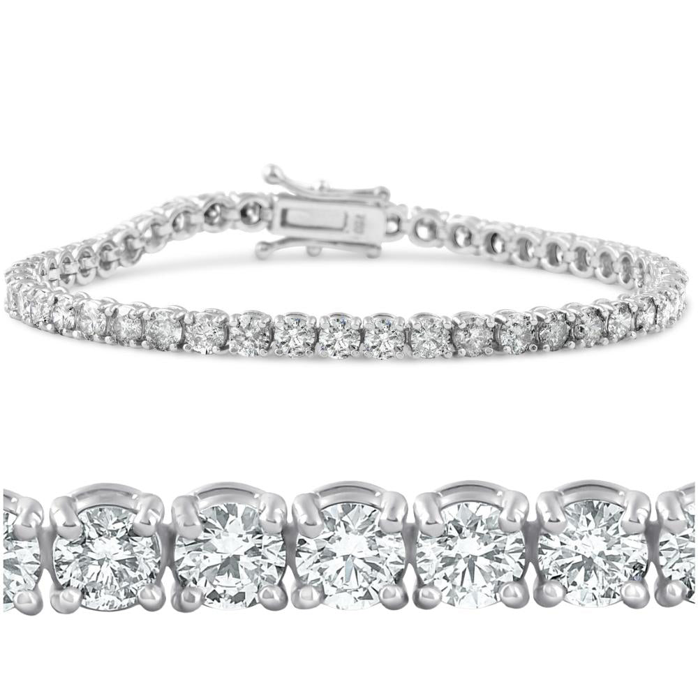 6.25 Ct Diamond Tennis Bracelet 7' One Row Natural Round Diamonds 14K White Gold