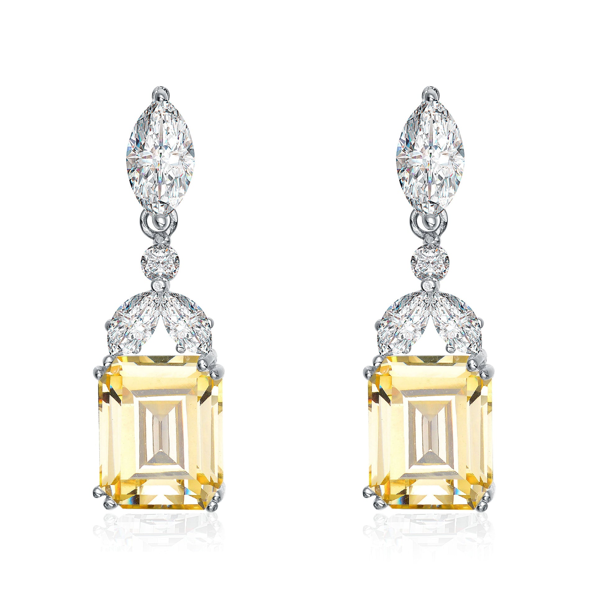 Sterling Silver Cubic Zirconia Lantern Earrings