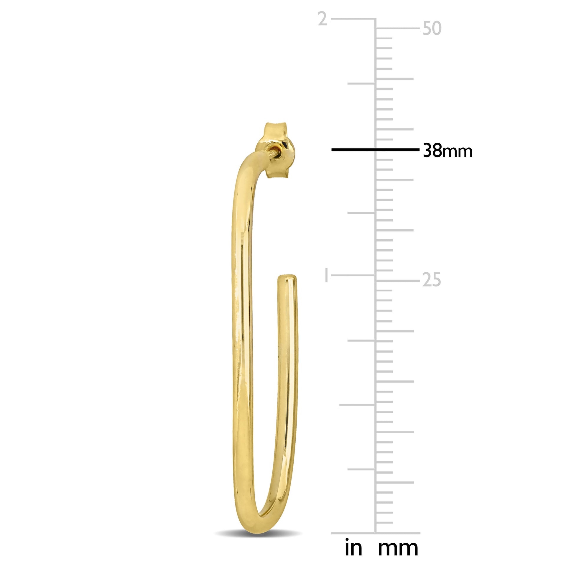 Open Rectangular Earrings in 10K Yellow Gold