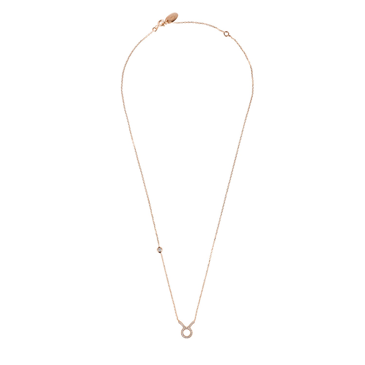 Zodiac Star Sign Pendant Necklace Rose Gold Taurus