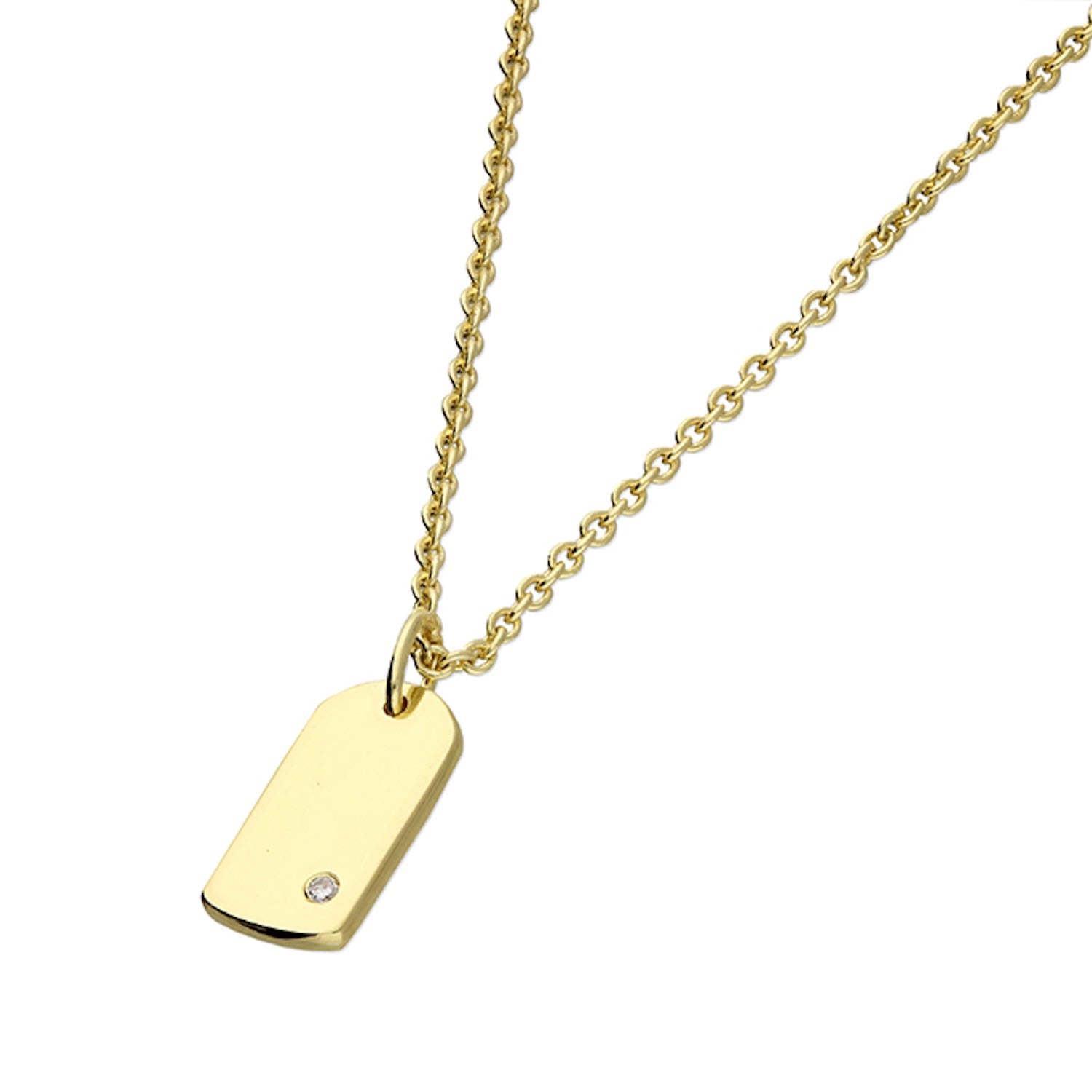 Yellow Gold Plated Tiny Dog Tag