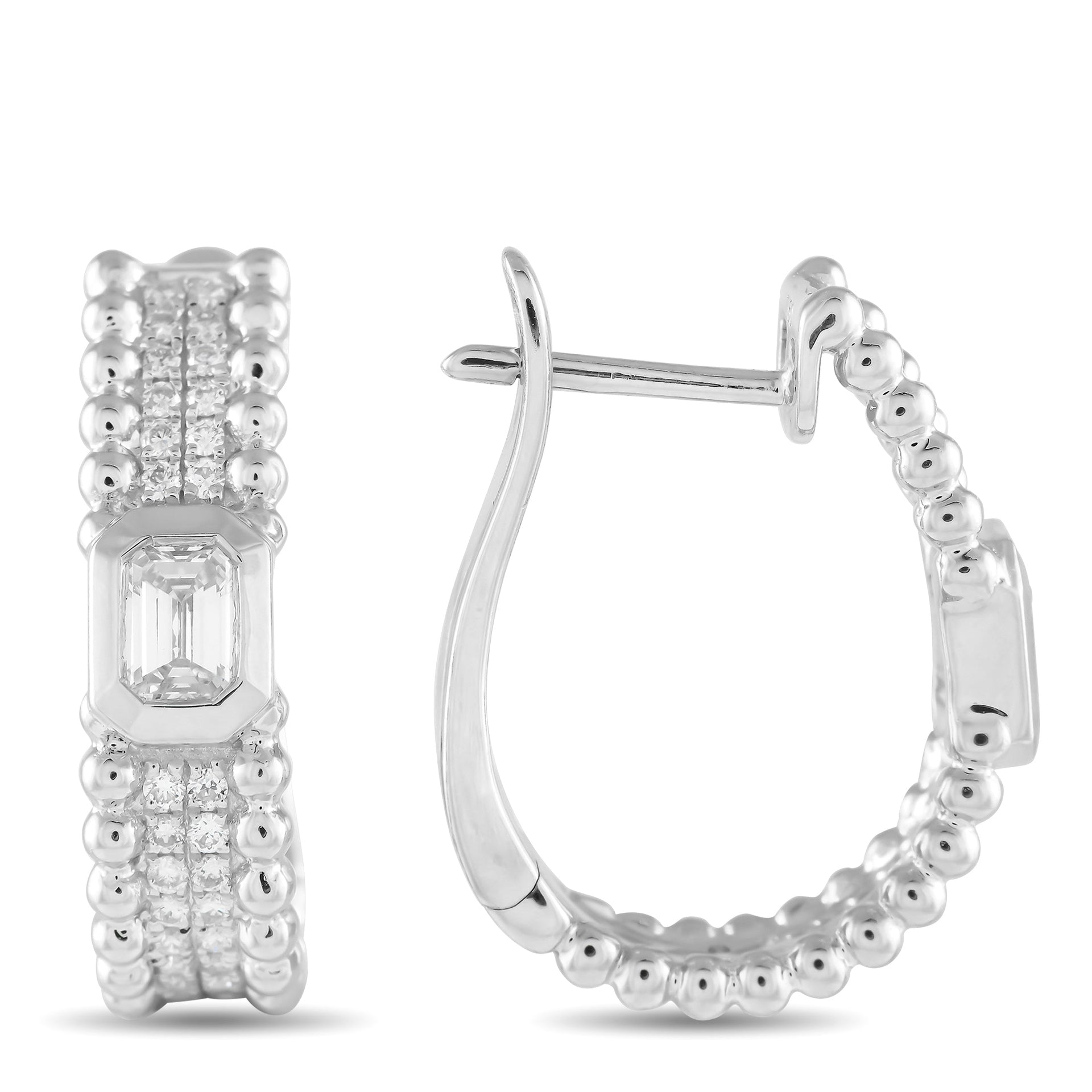 LB Exclusive 18K White Gold 1.0ct Diamond Earrings AER-19785