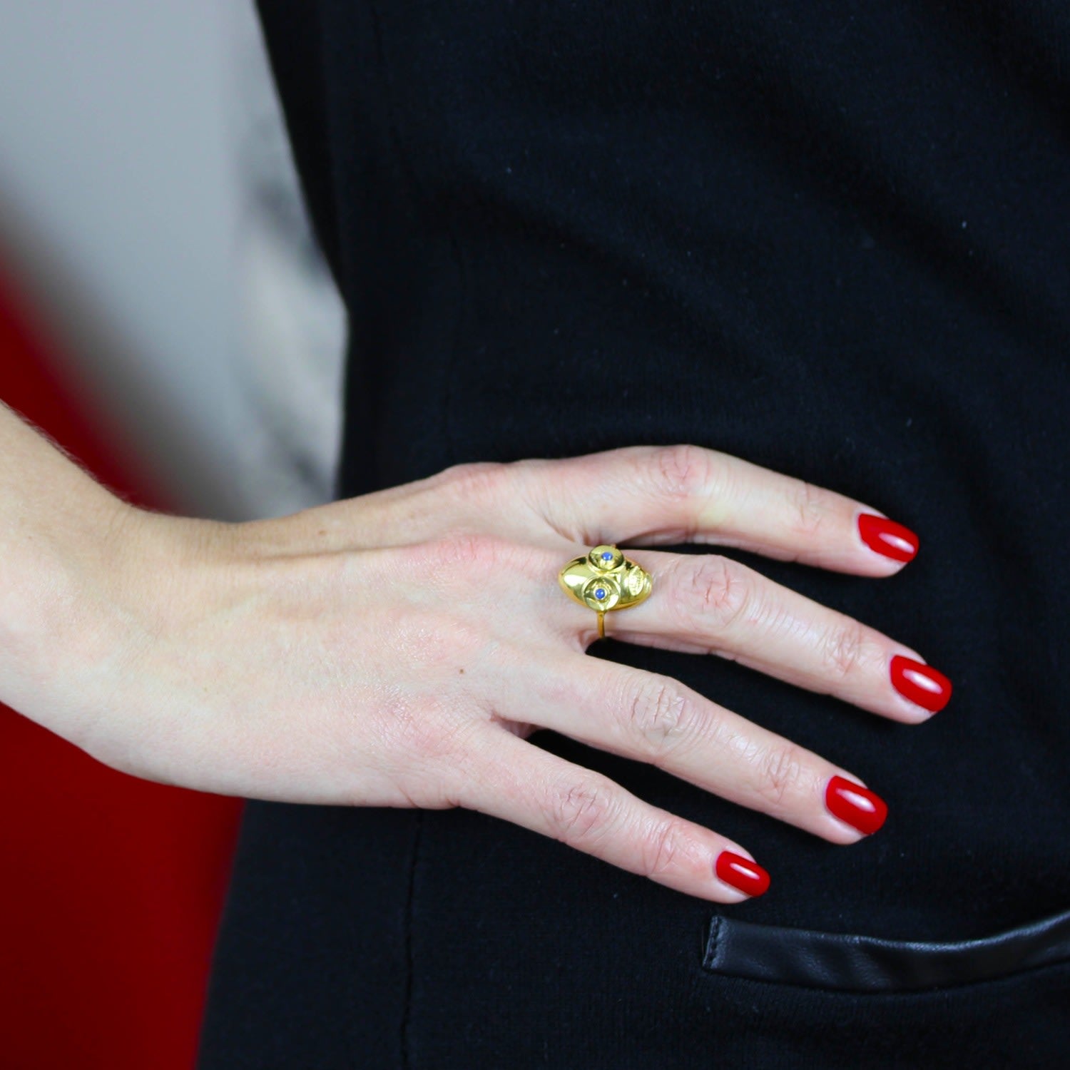 Voodoo Ghede Ring Gold & Lapis Lazuli