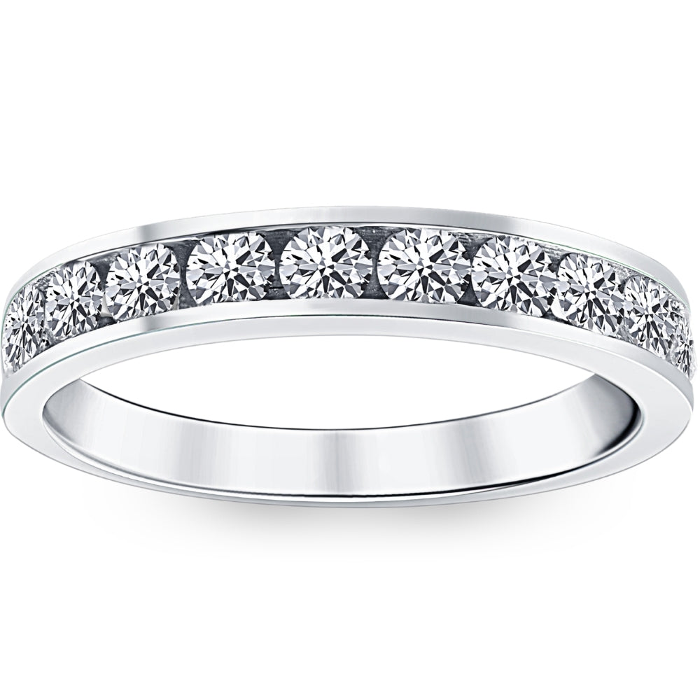 1ct Diamond Wedding Ring 14K White Gold