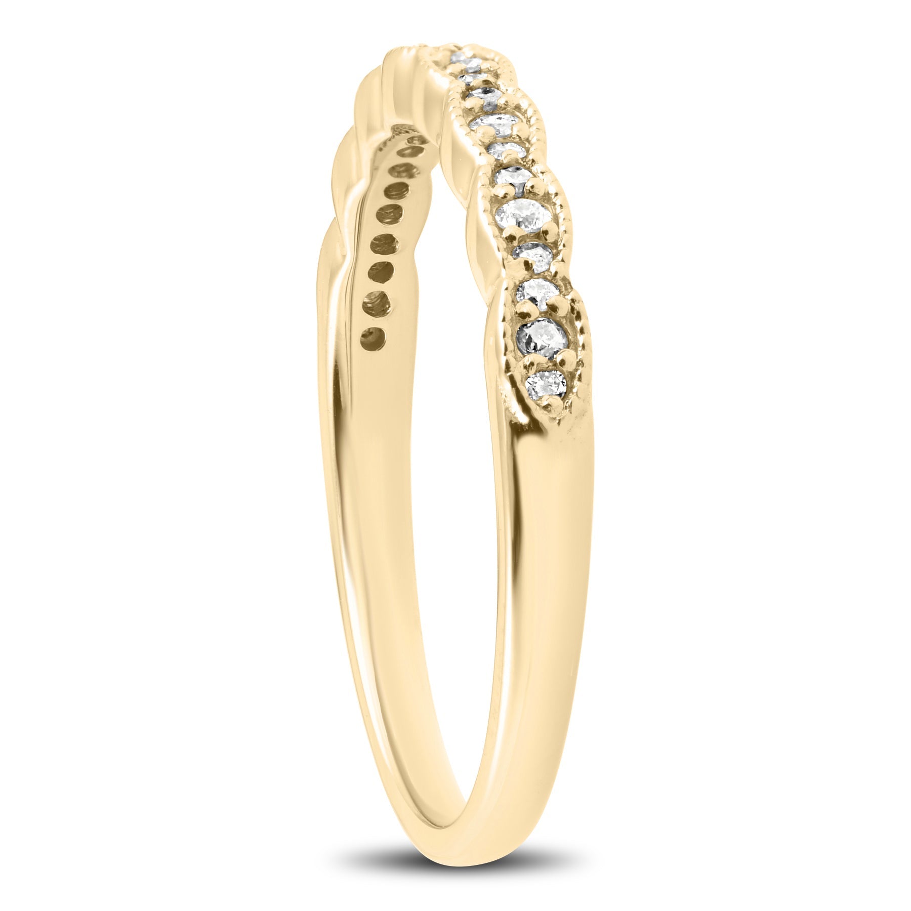 1/4 cttw Diamond Stackable Womens Wedding Ring 14k Yellow Gold