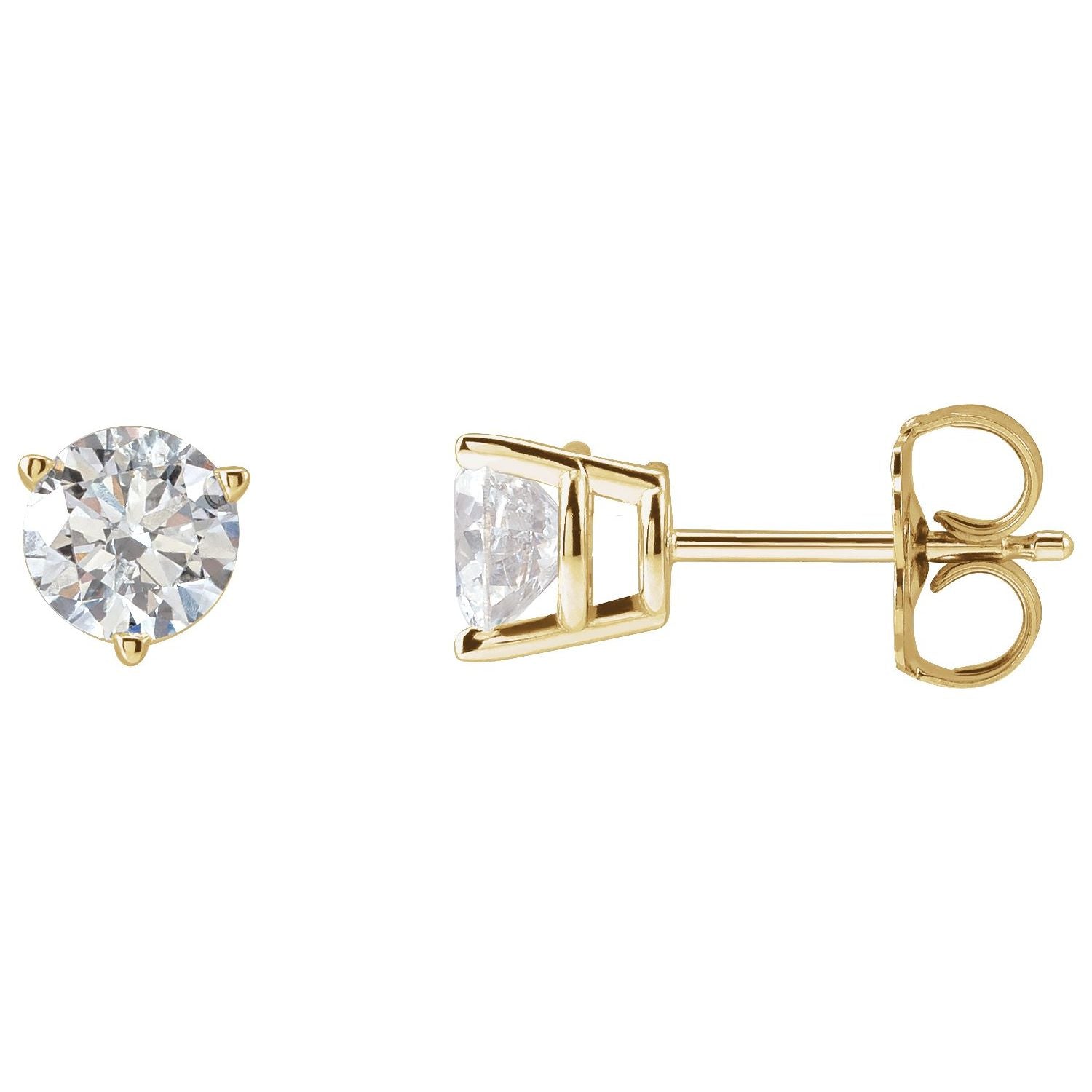 14K Gold 1ct Lab-grown Diamond Earrings Clarity SI Color G-H